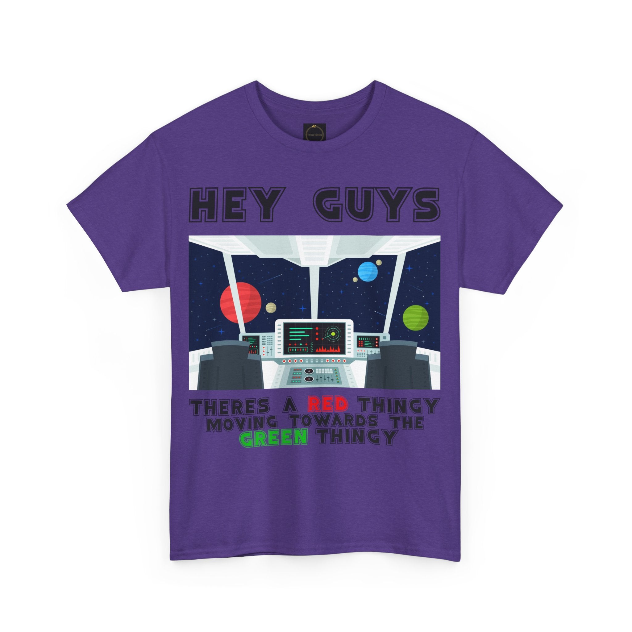 Red Thingy moving towards the Green thingy Funny Unisex Heavy Cotton Tee