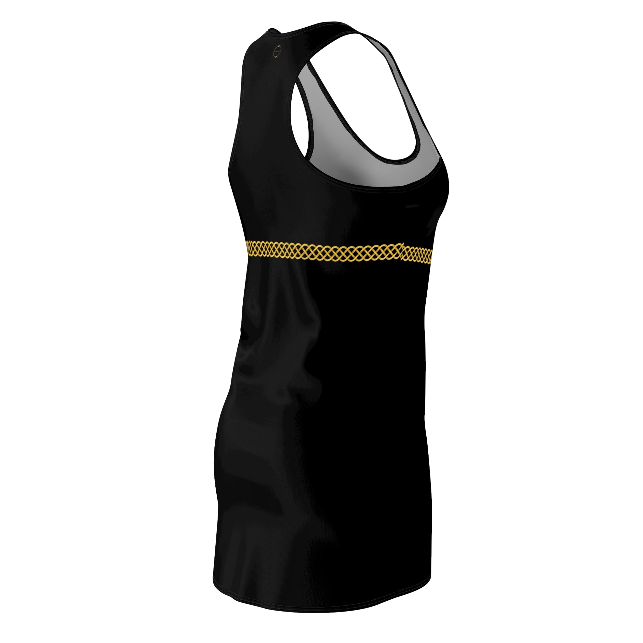 Fabled Fashion Little Black Dress with Celtic Knot effect Women's Cut & Sew Racerback Dress (AOP)