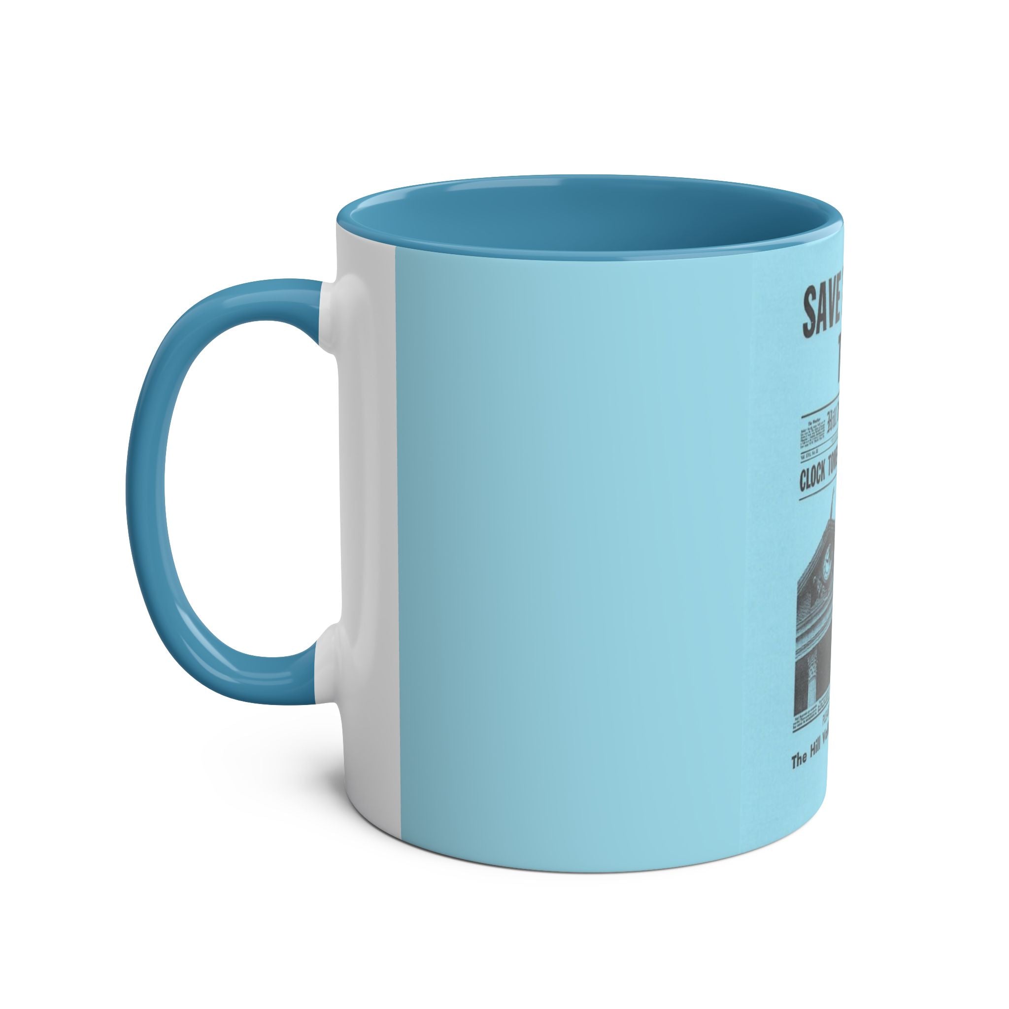 Save the clock tower Back to the Future fanart inspired Two-Tone Coffee Mug, 11oz
