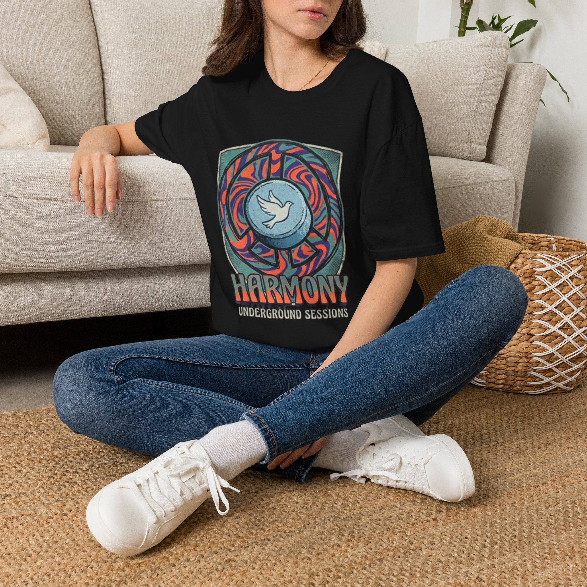 Retro Mandala Dove T-Shirt — 90s Raver Peace Tee