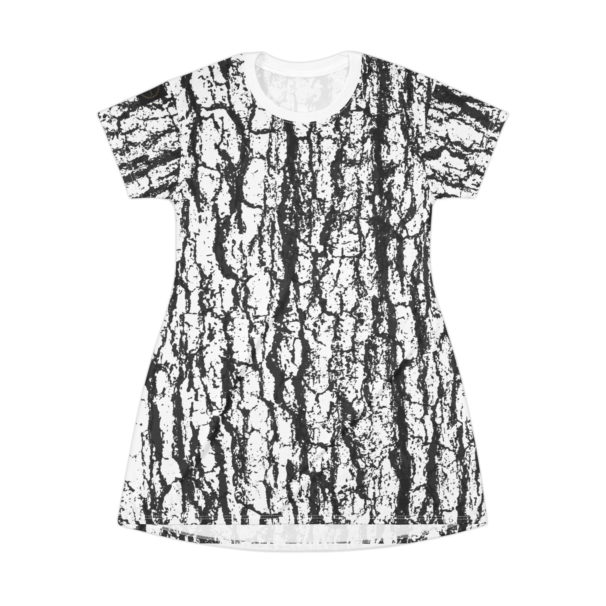 Fabled Fashion White Bark All Over Print Spring/Summer T-Shirt Dress