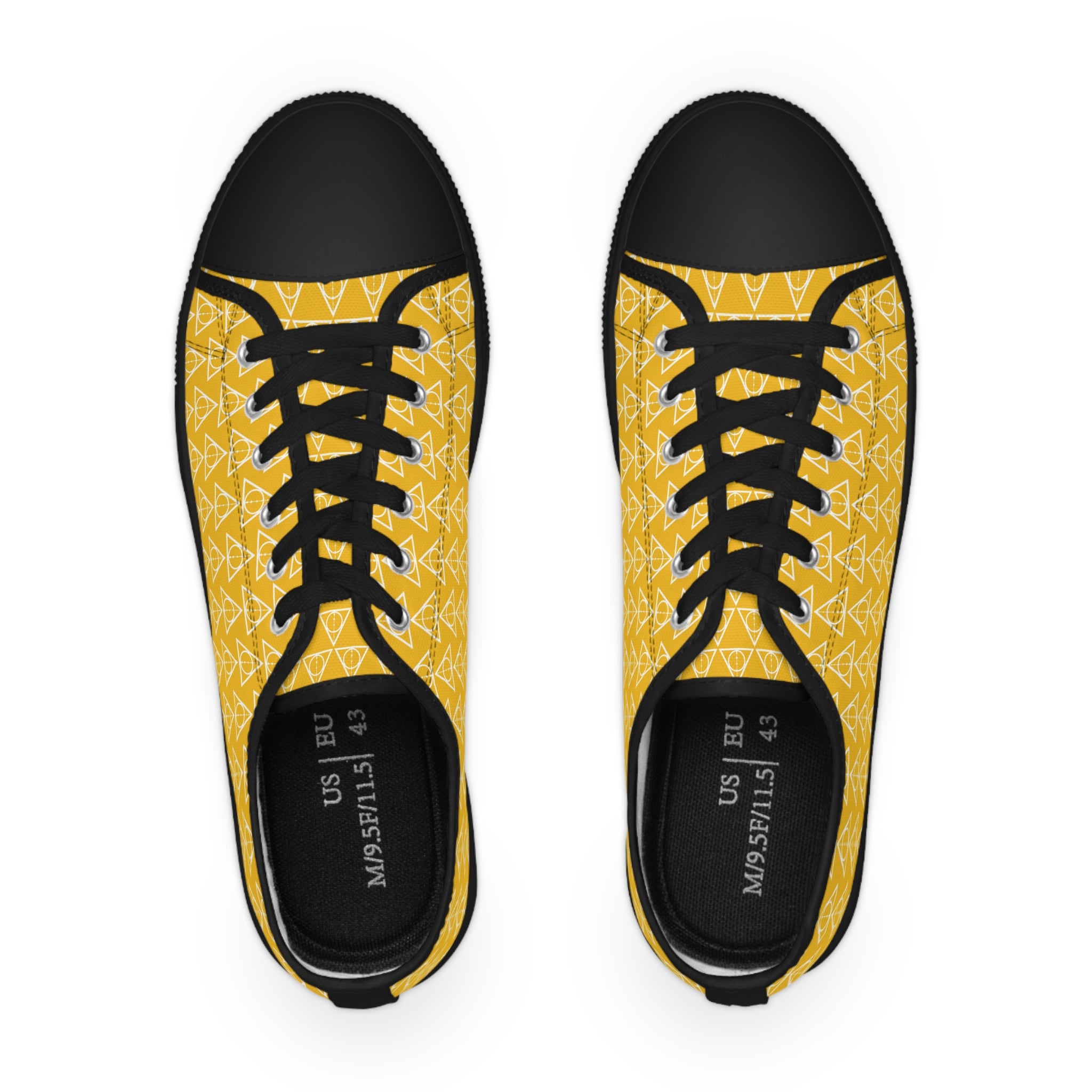 Harry Potter inspired Deathly Hallows logo Men's Low Top Sneakers Navy Blue