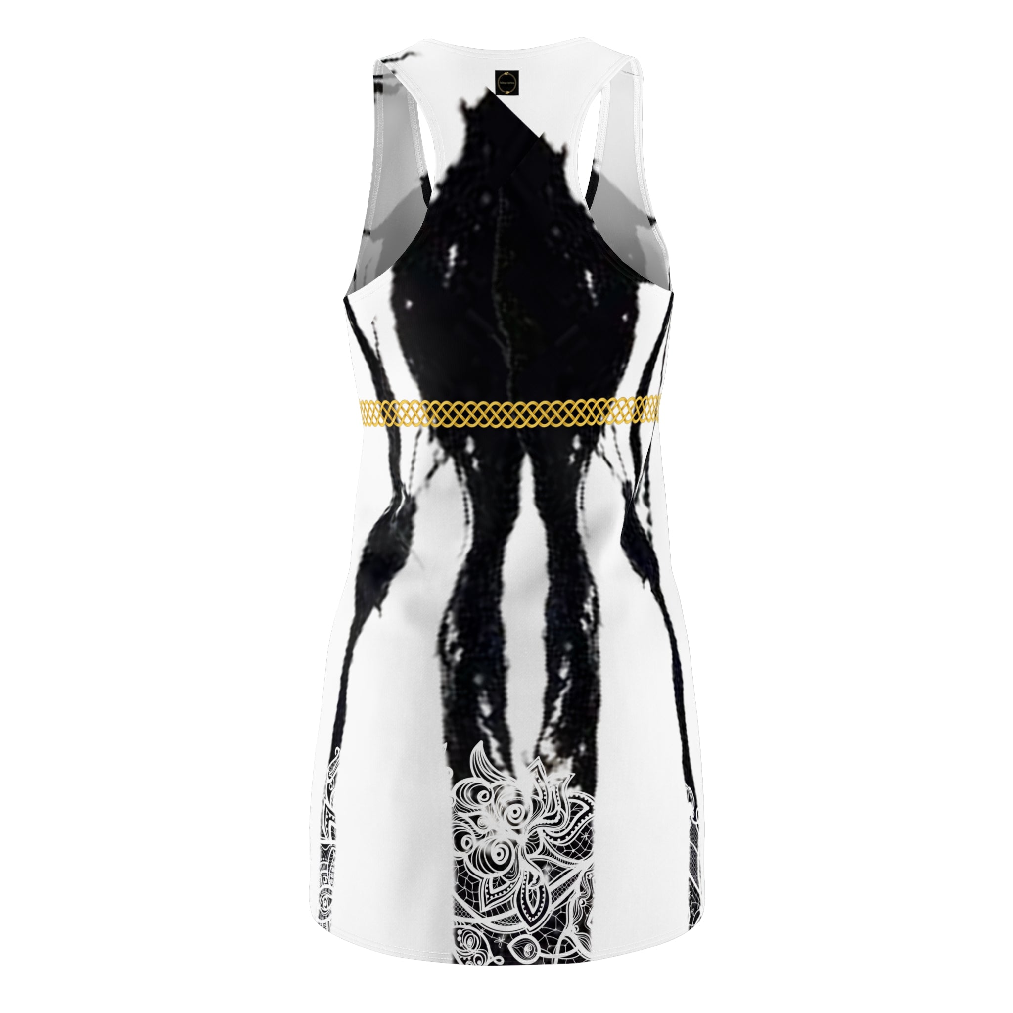 Fabled Fashion Carrara Marble mirror effect with Celtic Knot Women's Cut & Sew Racerback Dress (AOP)