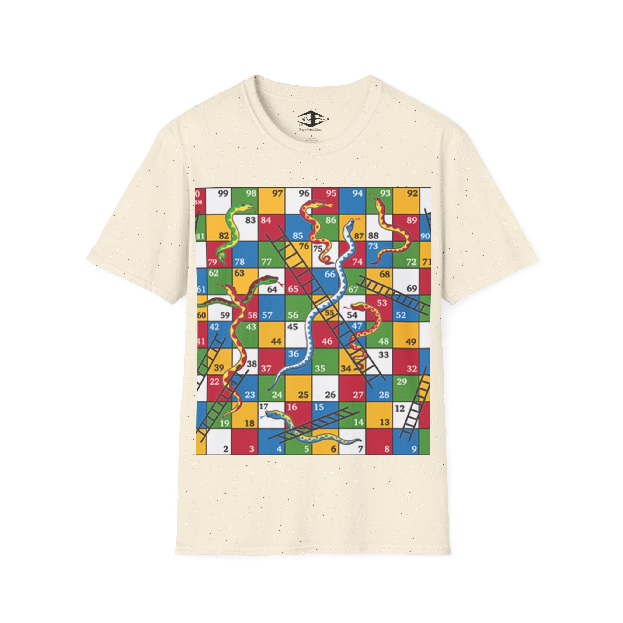 Travel Snakes and Ladders Board Unisex Softstyle T-Shirt (pieces not included)