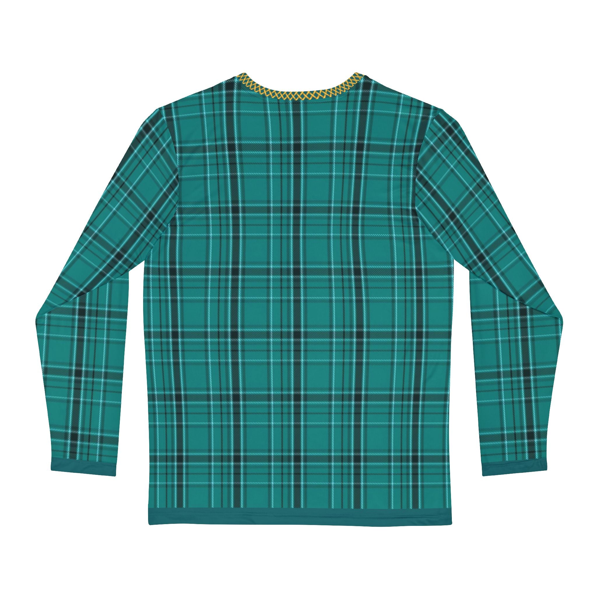 Fabled Fashion Men's Long Sleeve Verdigris plaid pattern AOP Shirt