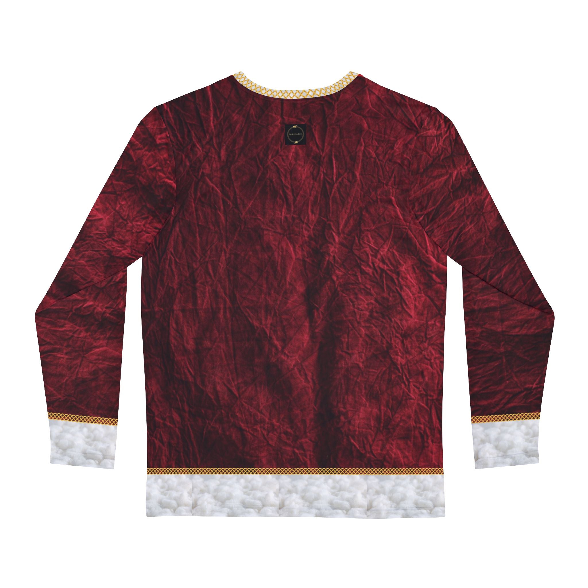 Fabled Fashion Men's Long Sleeve Celtic knot effect Santa Clause Christmas AOP Shirt
