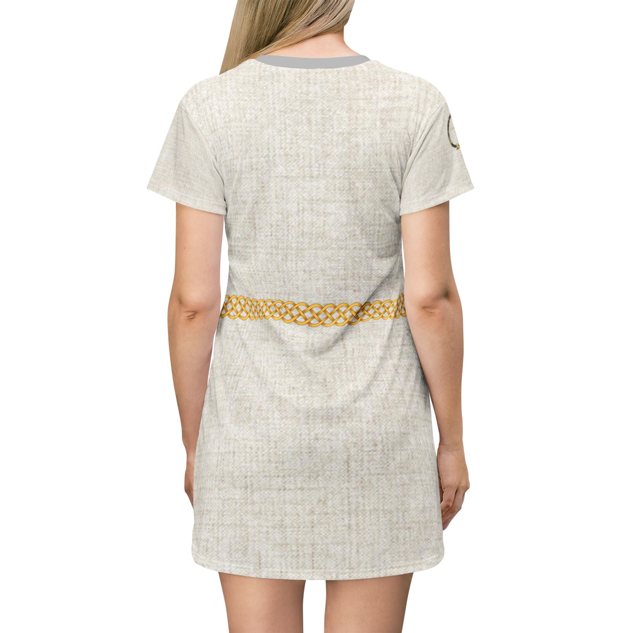 Fabled Fashion Celtic Knot Linen effect Medieval Fashions All Over Print Spring/Summer T-Shirt Dress