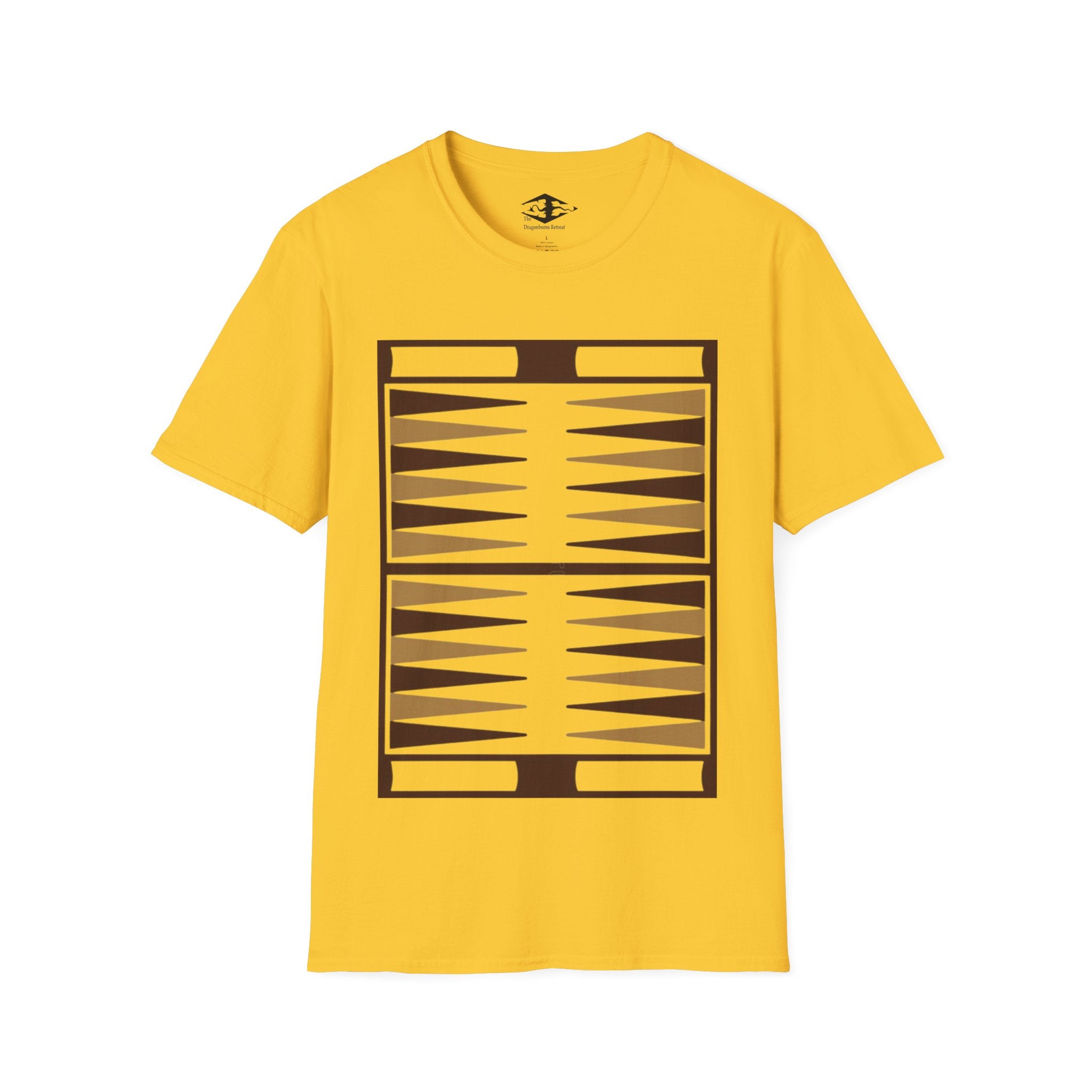 Travel Backgammon Board Unisex Softstyle T-Shirt (pieces not included)