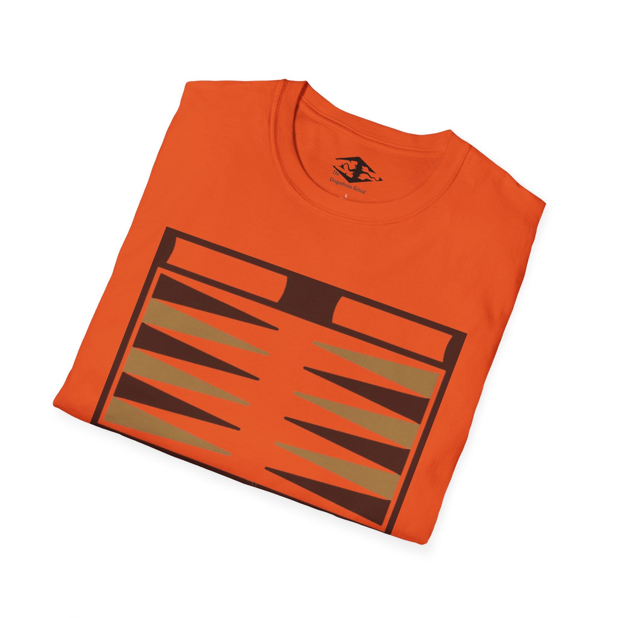 Travel Backgammon Board Unisex Softstyle T-Shirt (pieces not included)