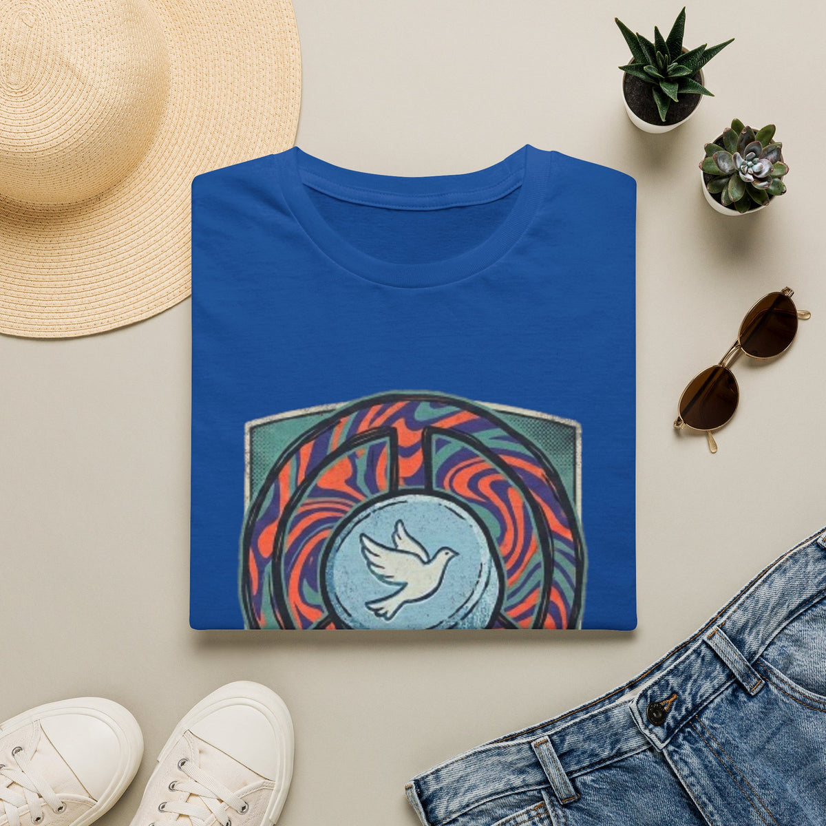 Retro Mandala Dove T-Shirt — 90s Raver Peace Tee