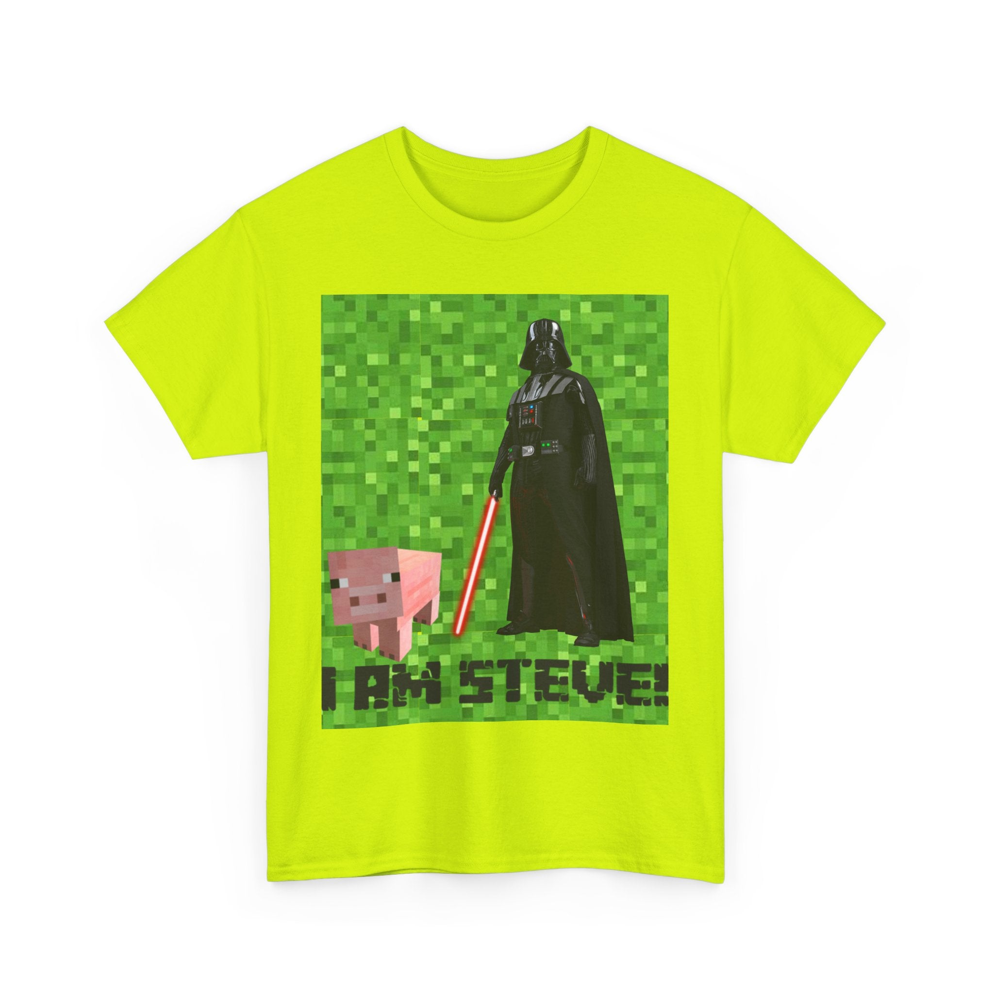 Minecraft inspired mock Fan art 'I am Steve!' Unisex Heavy Cotton Tee