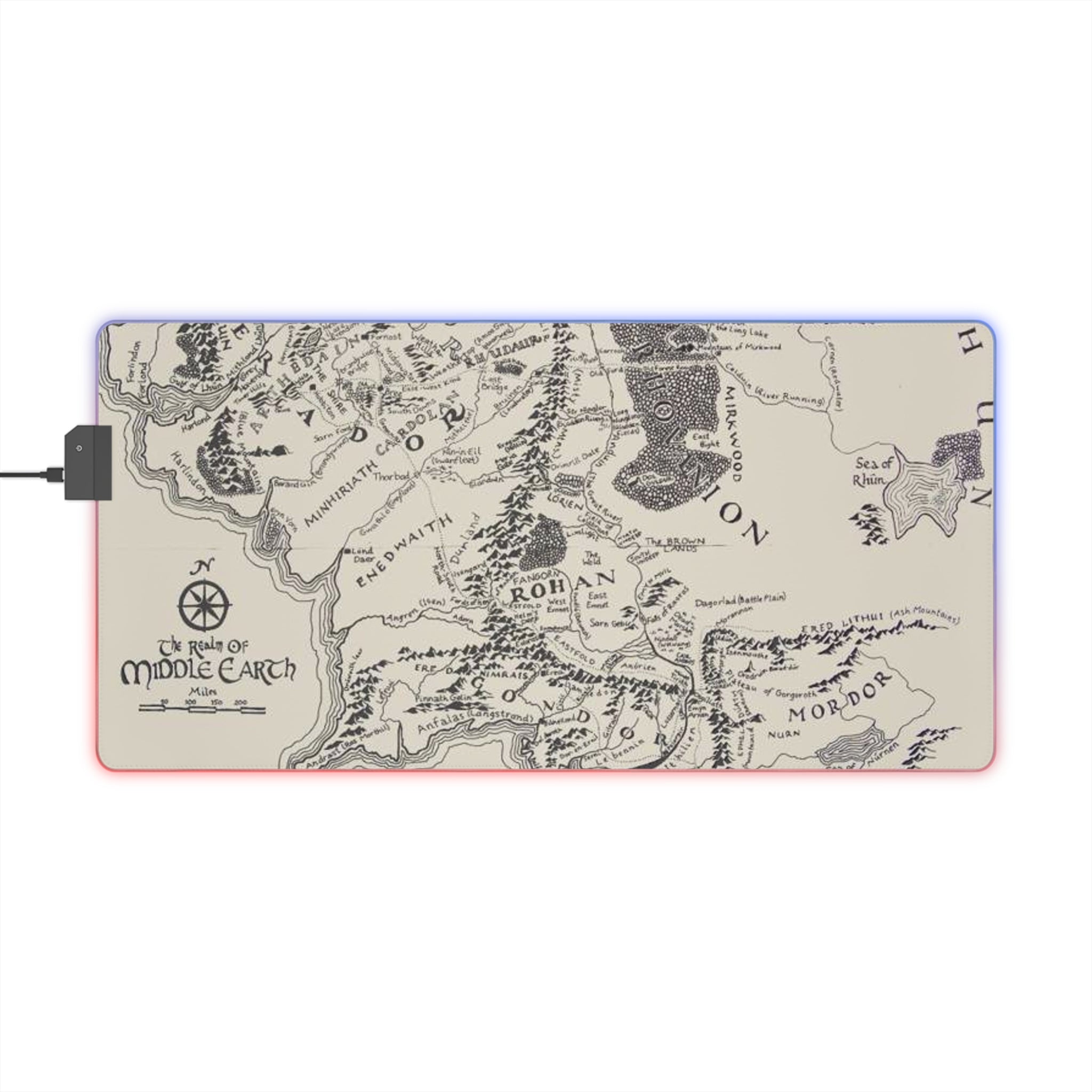 Lord of the rings inspired Middle Earth LED Gaming Mouse Pad