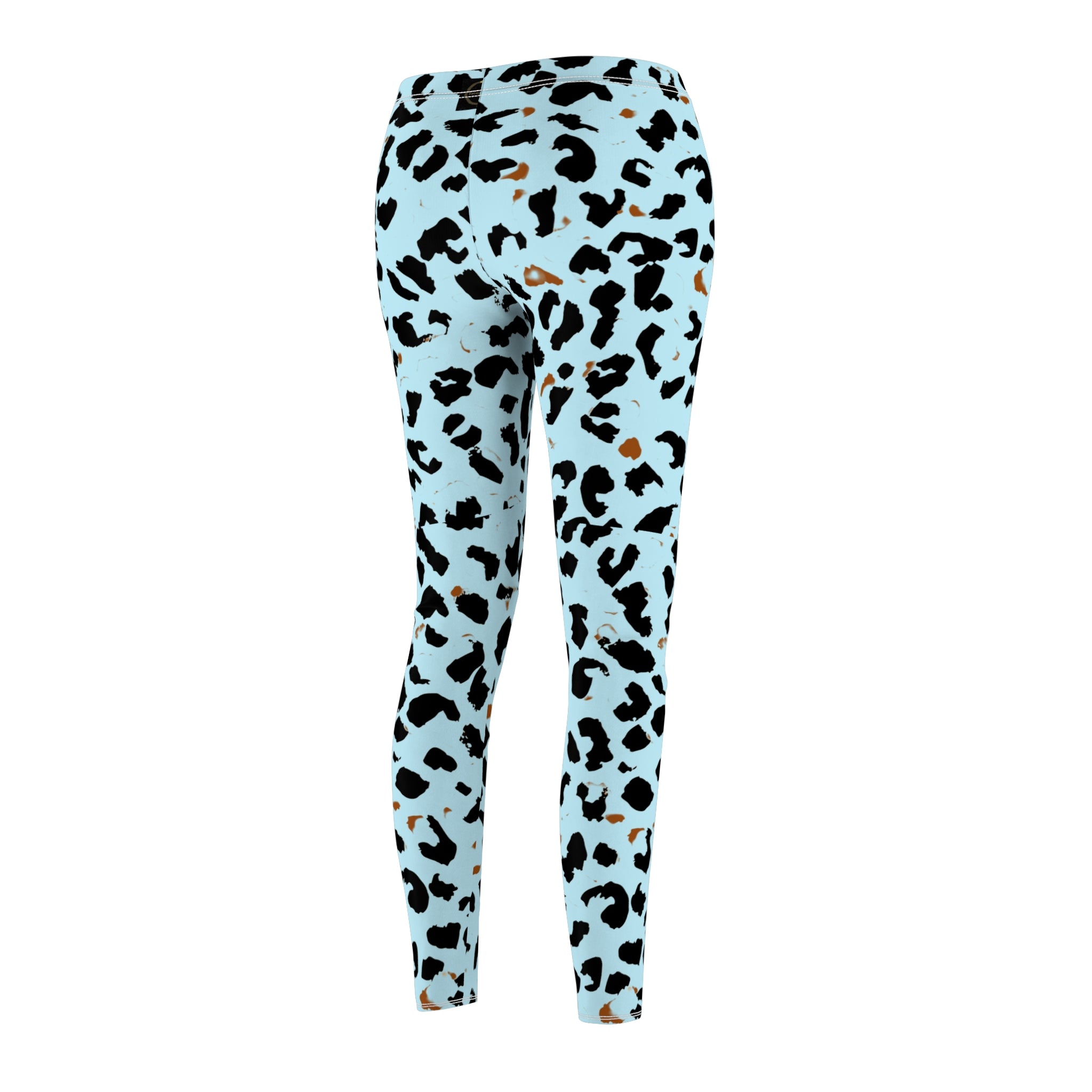 Fabled Fashion Light blue leopard print effect Women's Cut & Sew Casual Leggings (AOP)