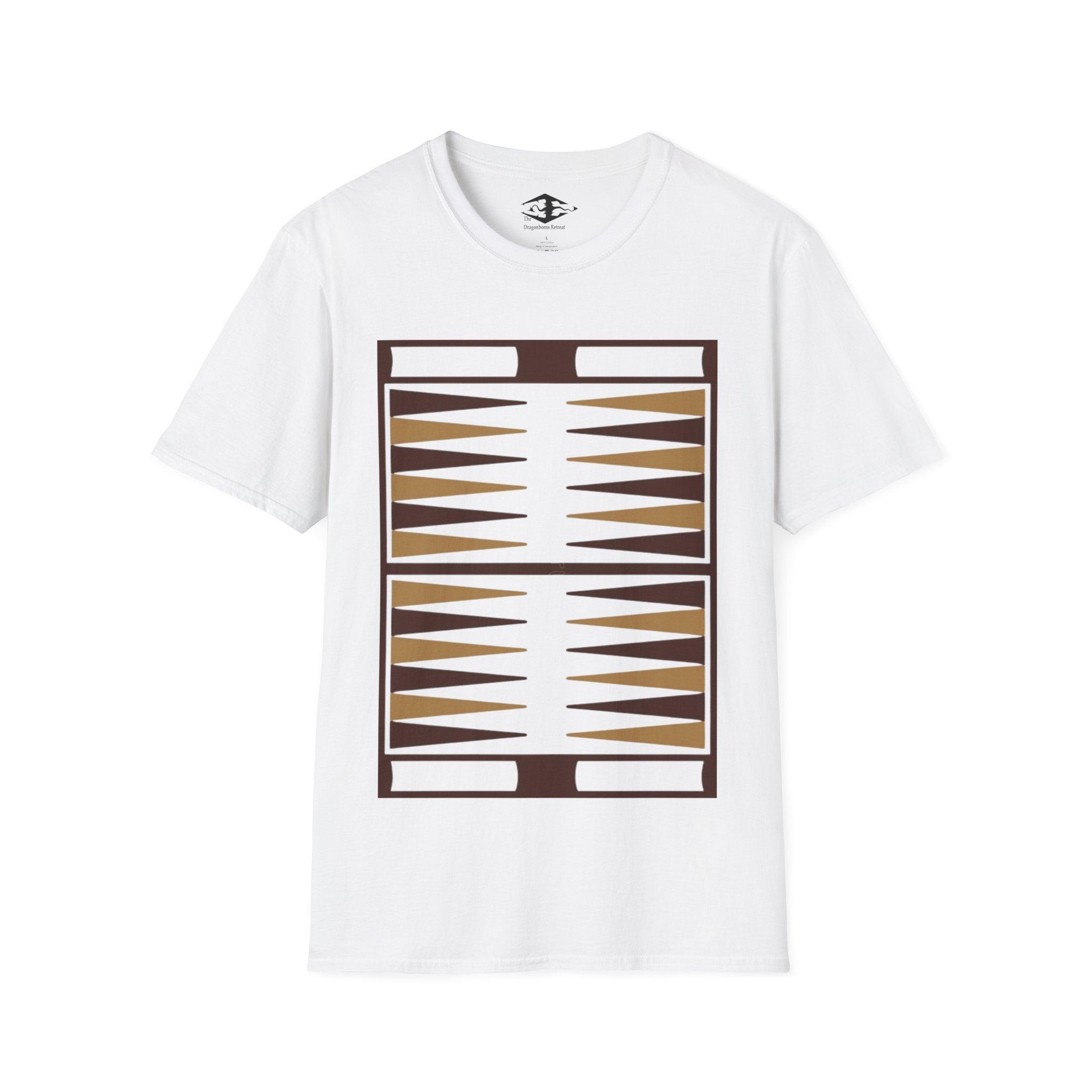 Travel Backgammon Board Unisex Softstyle T-Shirt (pieces not included)