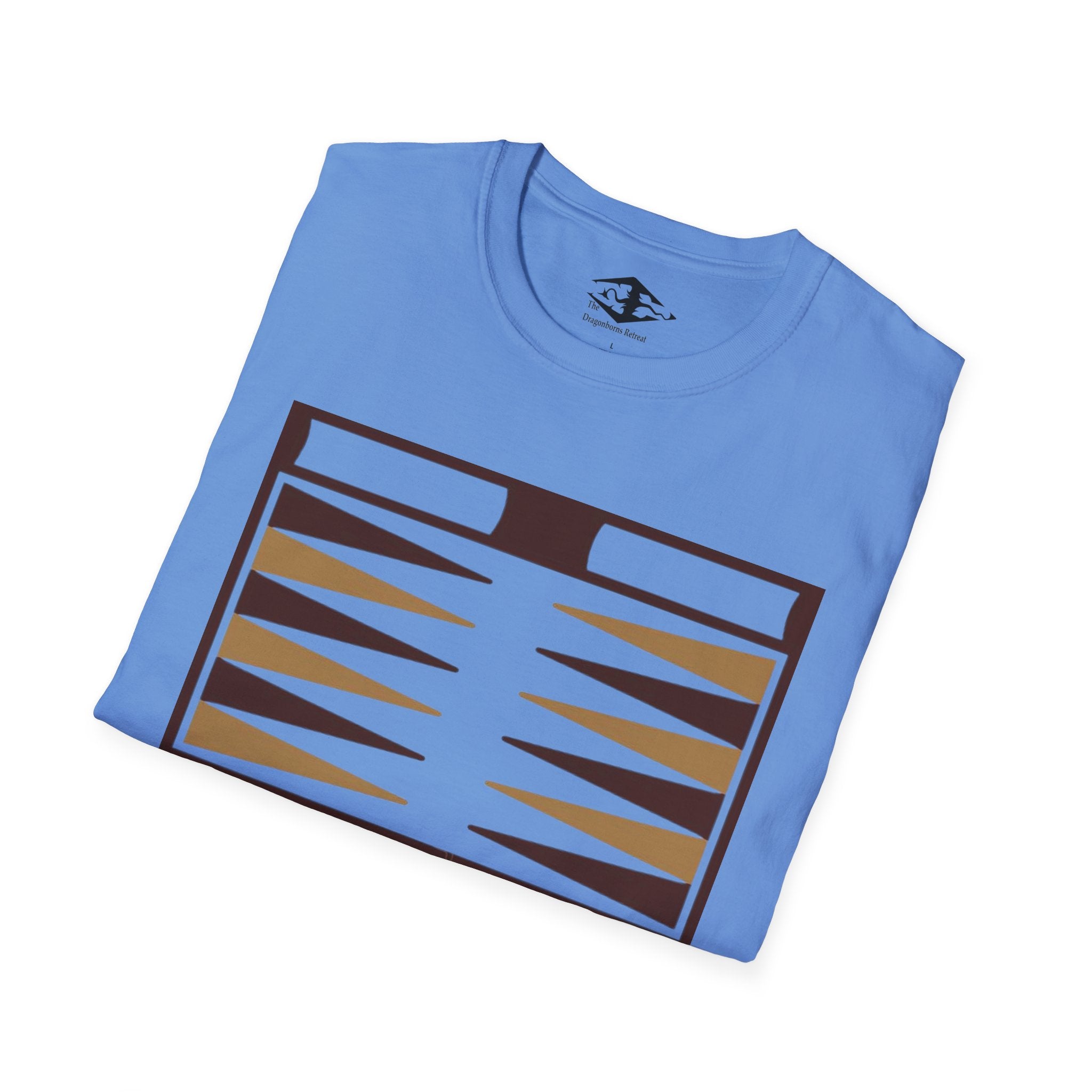 Travel Backgammon Board Unisex Softstyle T-Shirt (pieces not included)