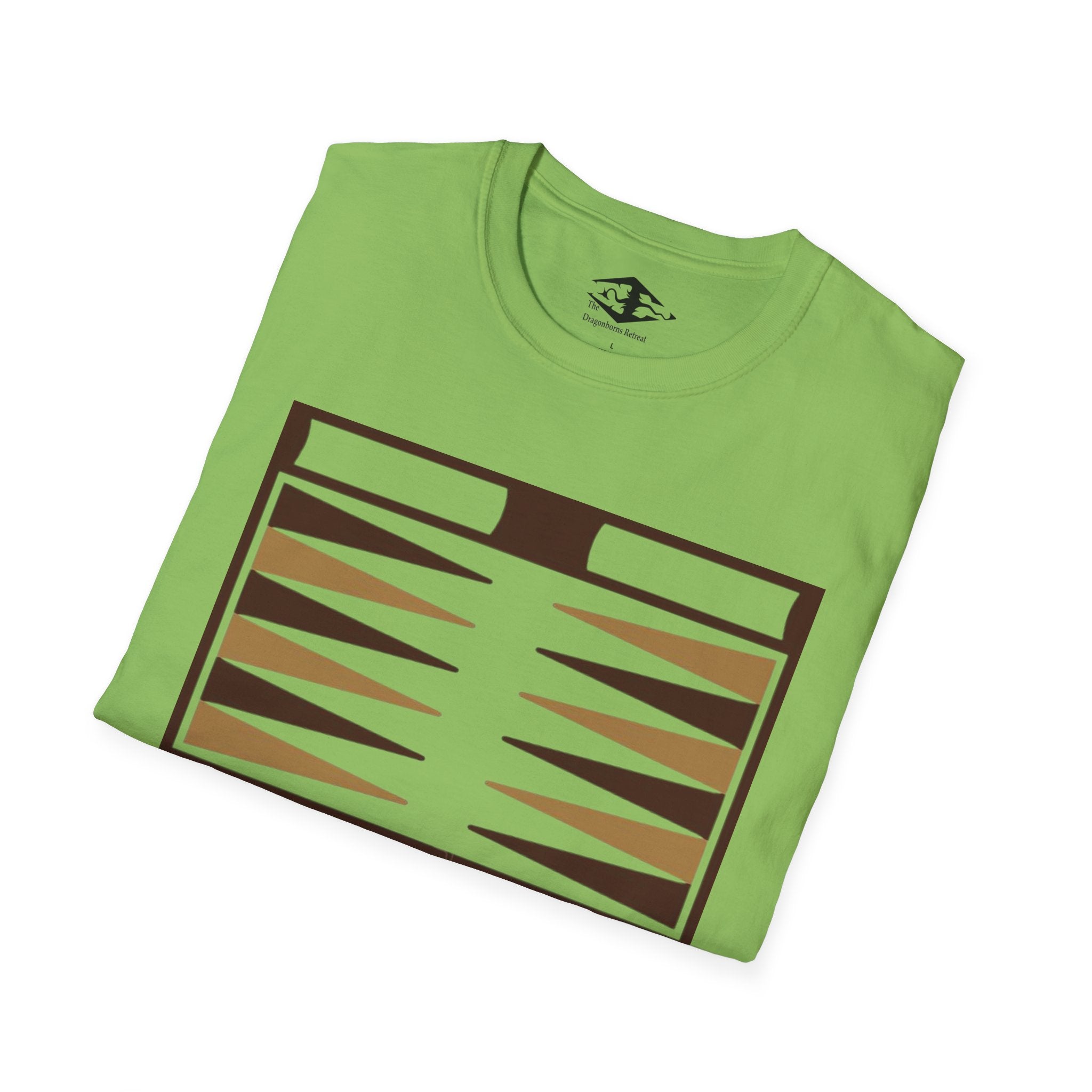 Travel Backgammon Board Unisex Softstyle T-Shirt (pieces not included)