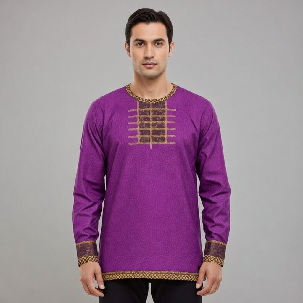 Fabled Fashion Men's Long Sleeve Jaskier outfit Witcher inspired effect AOP Shirt