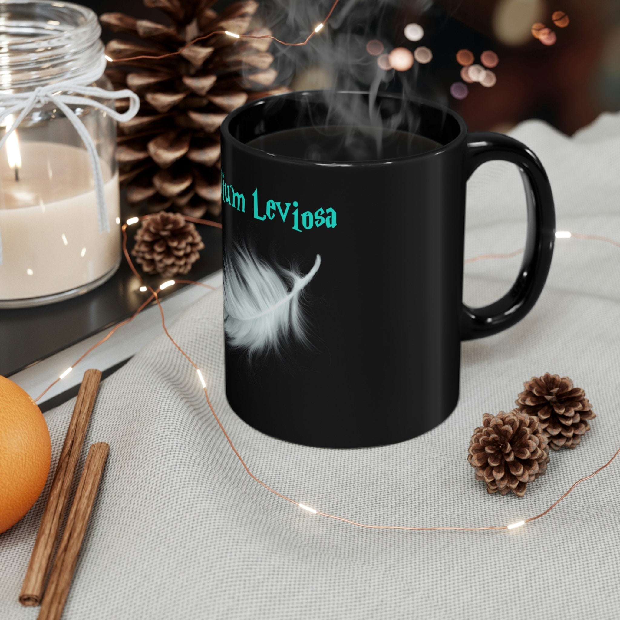 Harry Potter inspired 'Wingardium Leviosa' 11oz Black Mug