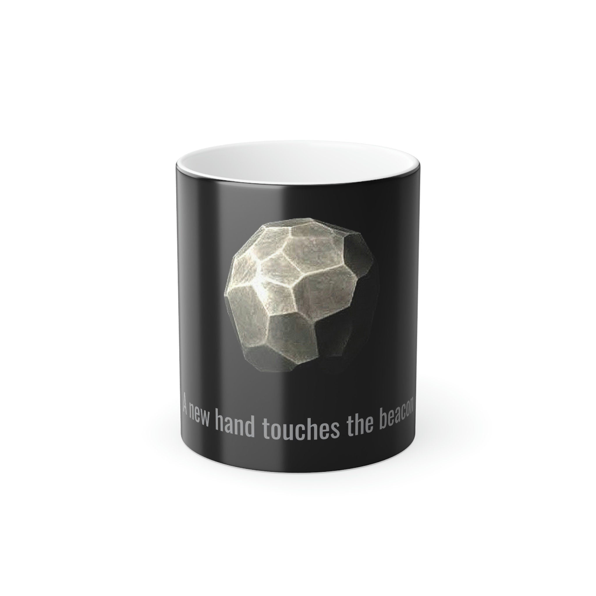 A new hand touches the beacon Dragonborn Color Morphing Mug, 11oz