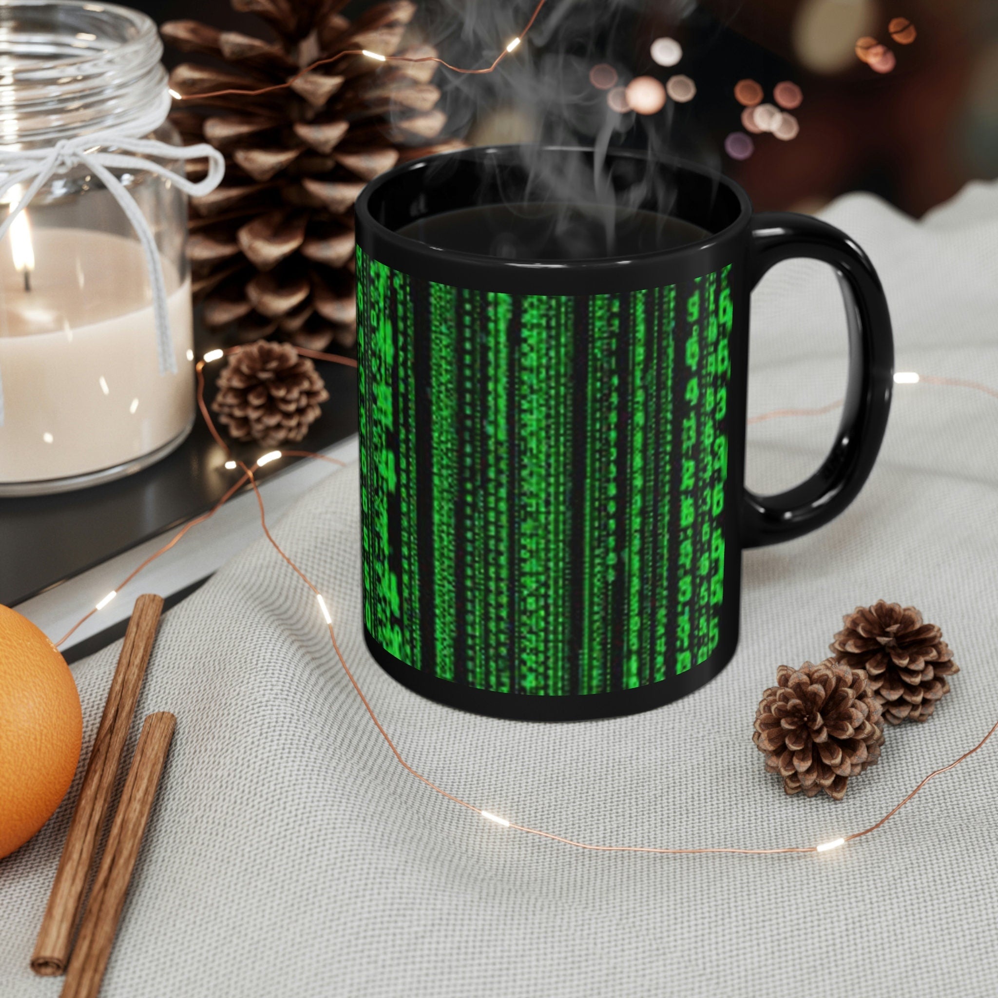 Matrix code 11oz Black Mug