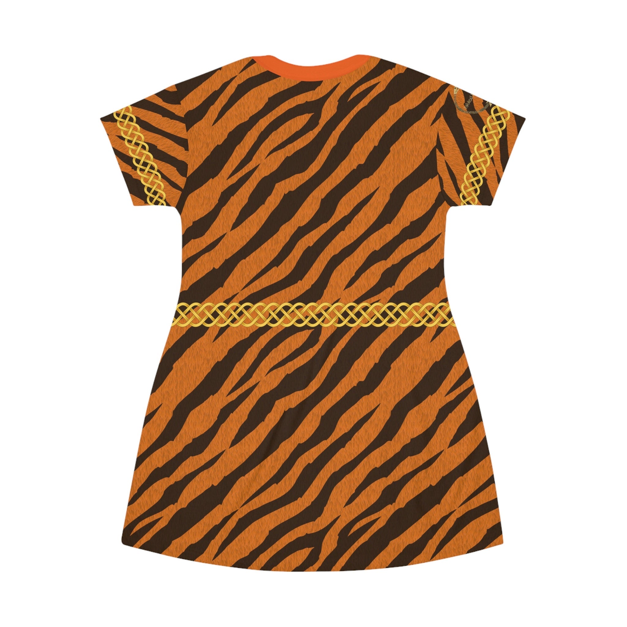 Fabled Fashion Tiger Fur effect Celtic Knot Medieval Fashions All Over Print Spring/Summer T-Shirt Dress