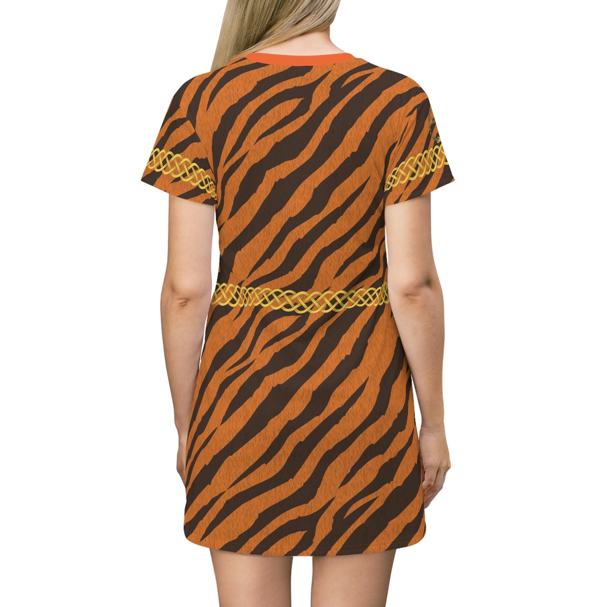 Fabled Fashion Tiger Fur effect Celtic Knot Medieval Fashions All Over Print Spring/Summer T-Shirt Dress