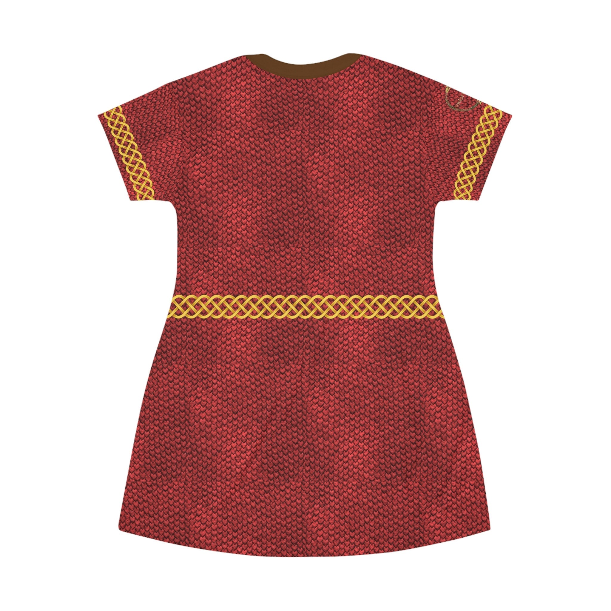 Fabled Fashion Celtic Red Dragon skin armour Medieval fashion All Over Print T-Shirt Dress