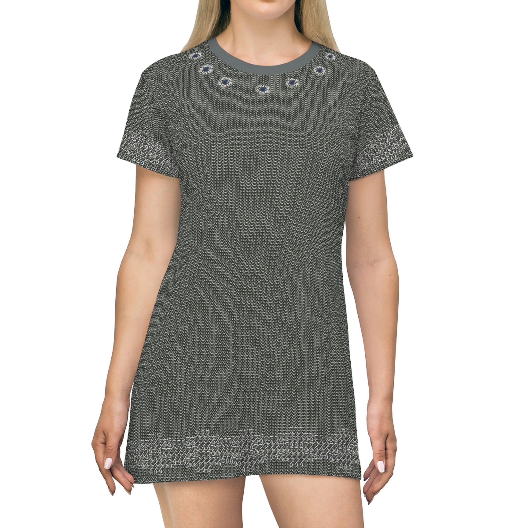 Fabled Fashion Chainmail armour Medieval fashion All Over Print T-Shirt Dress