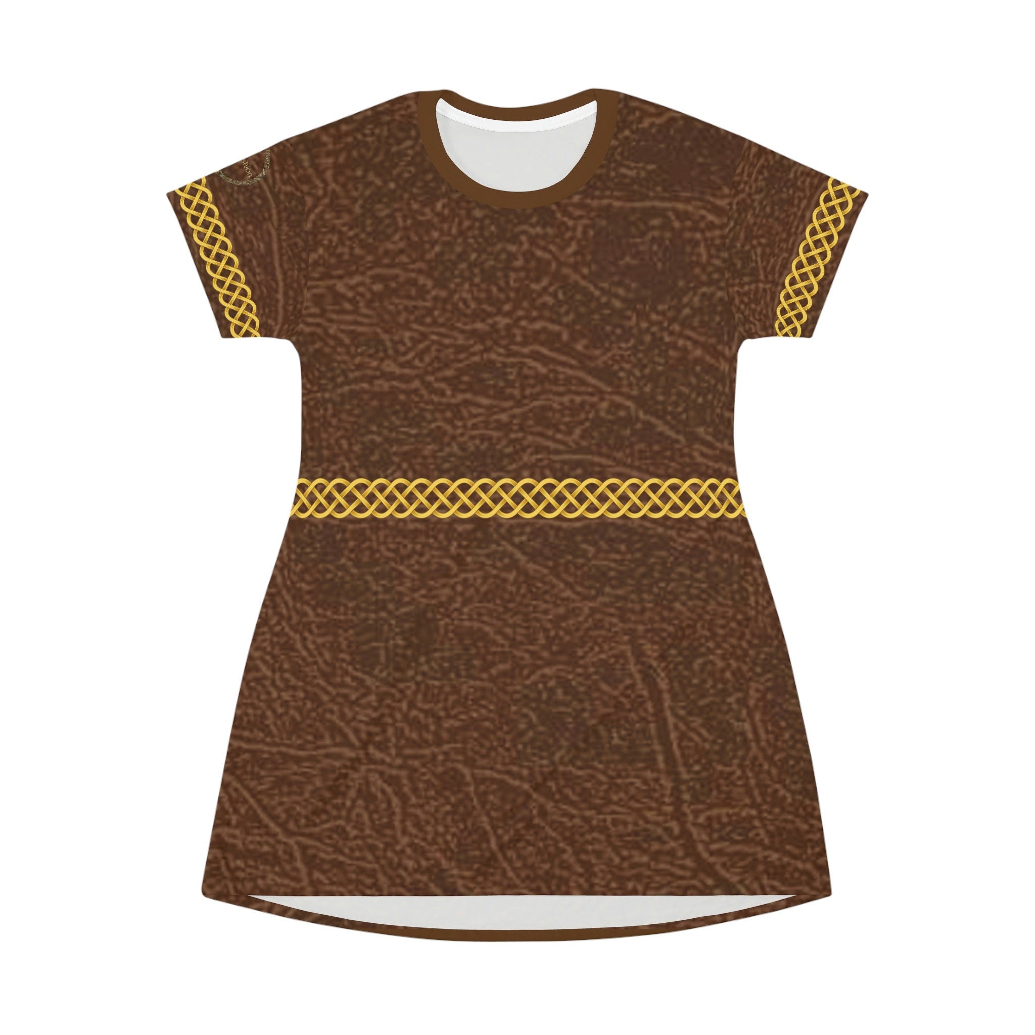 Fabled Fashion Leather effect Celtic knot  Medieval fashion All Over Print T-Shirt Dress