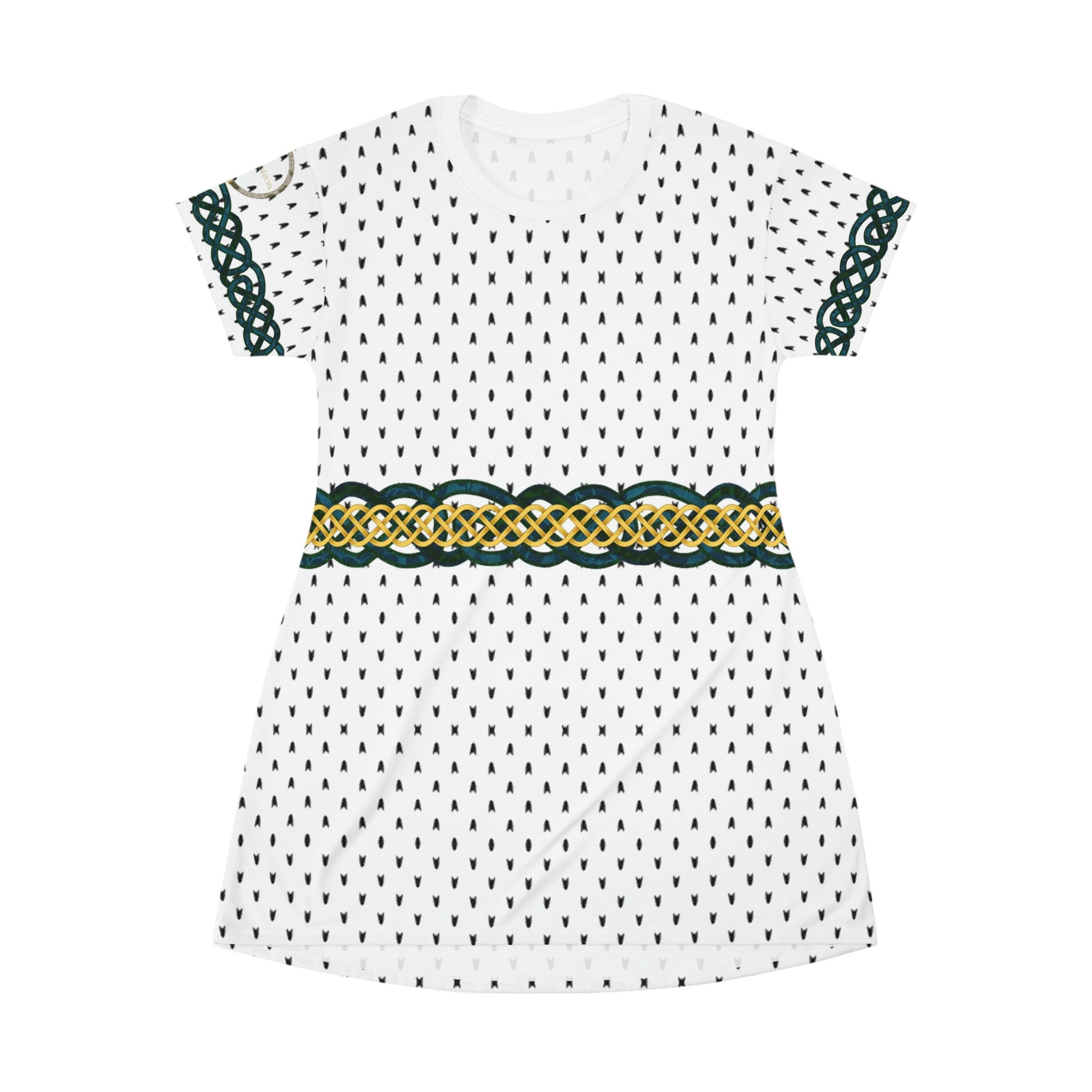 Fabled Fashion Celtic knot Ermine Medieval fashion All Over Print T-Shirt Dress
