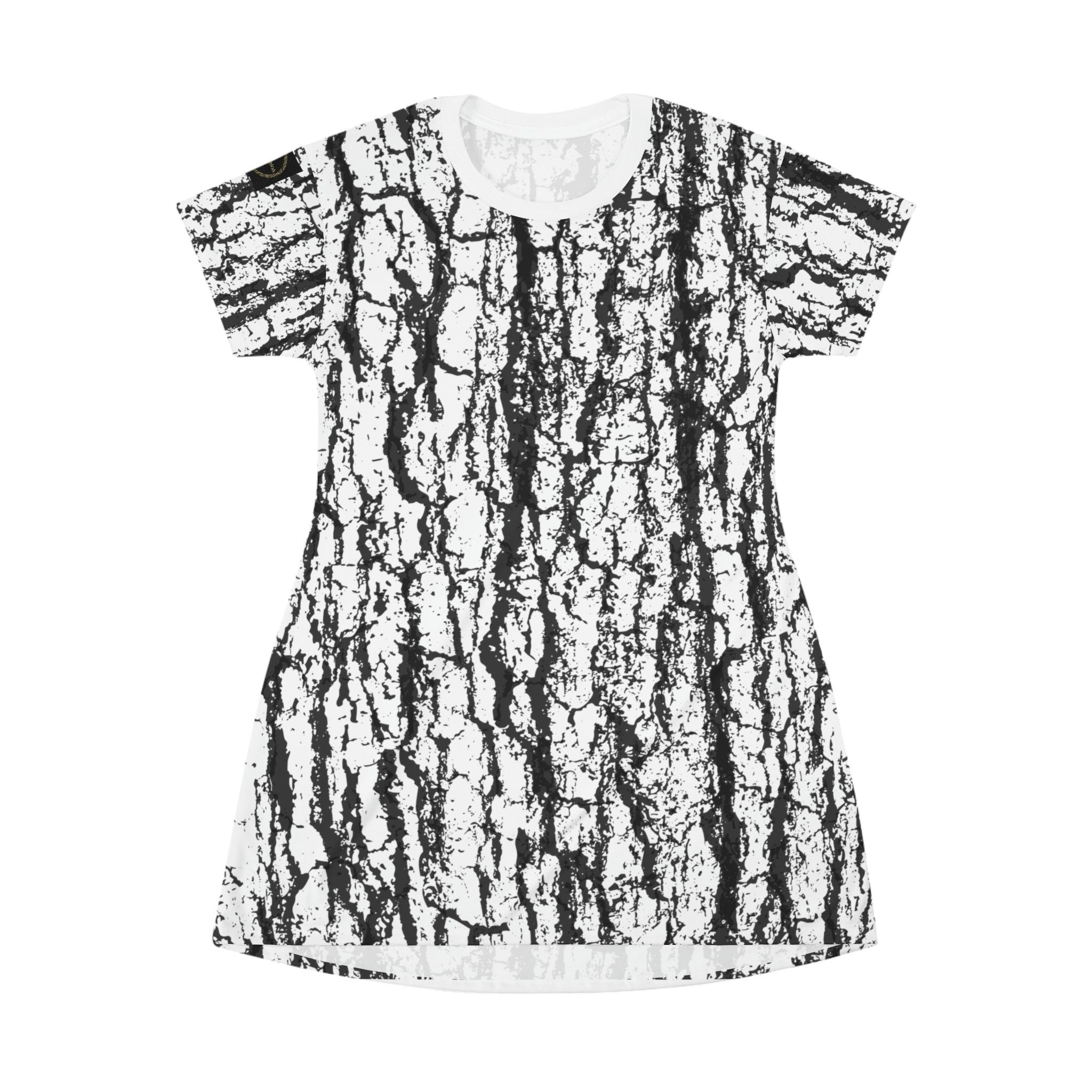 Fabled Fashion White Bark All Over Print Spring/Summer T-Shirt Dress