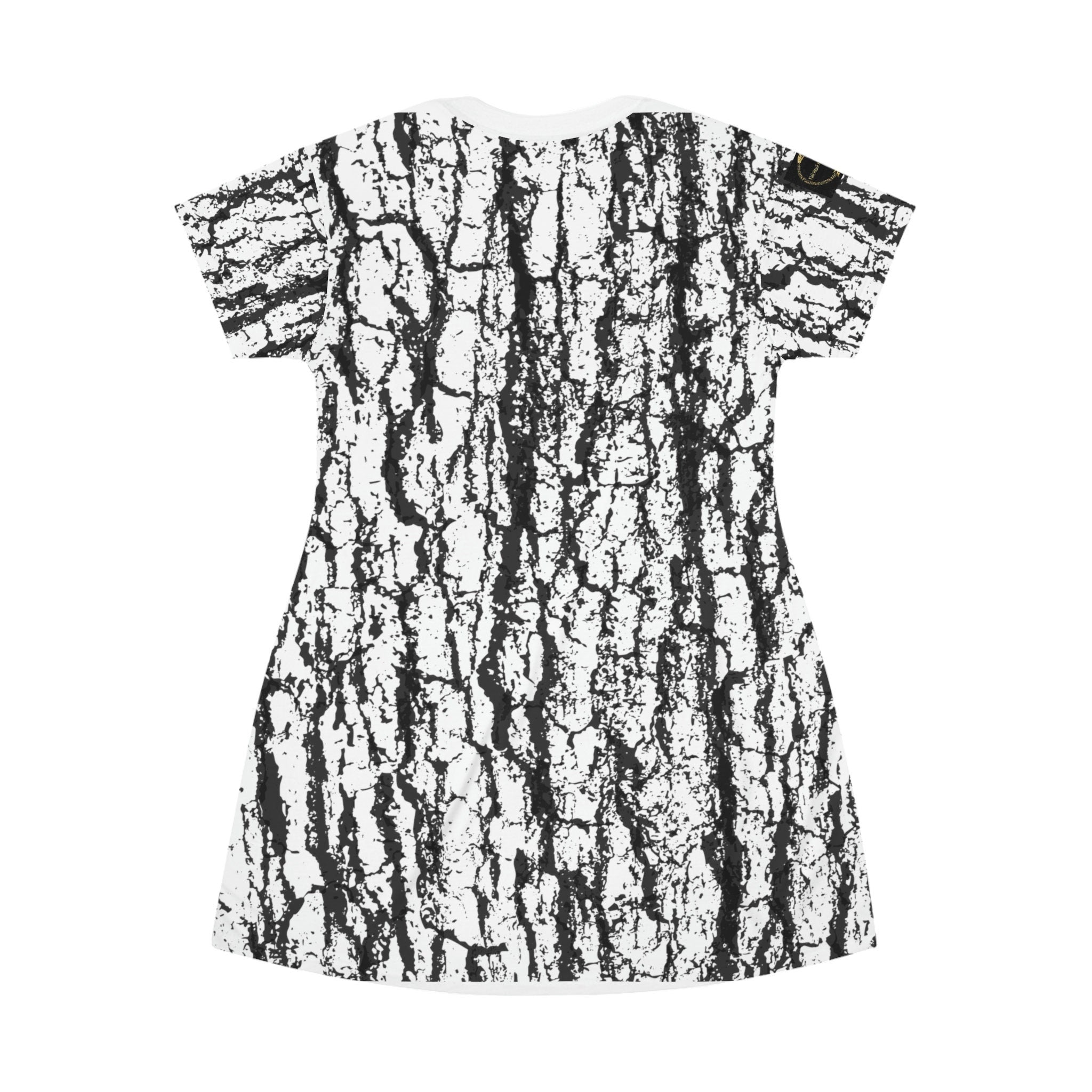 Fabled Fashion White Bark All Over Print Spring/Summer T-Shirt Dress
