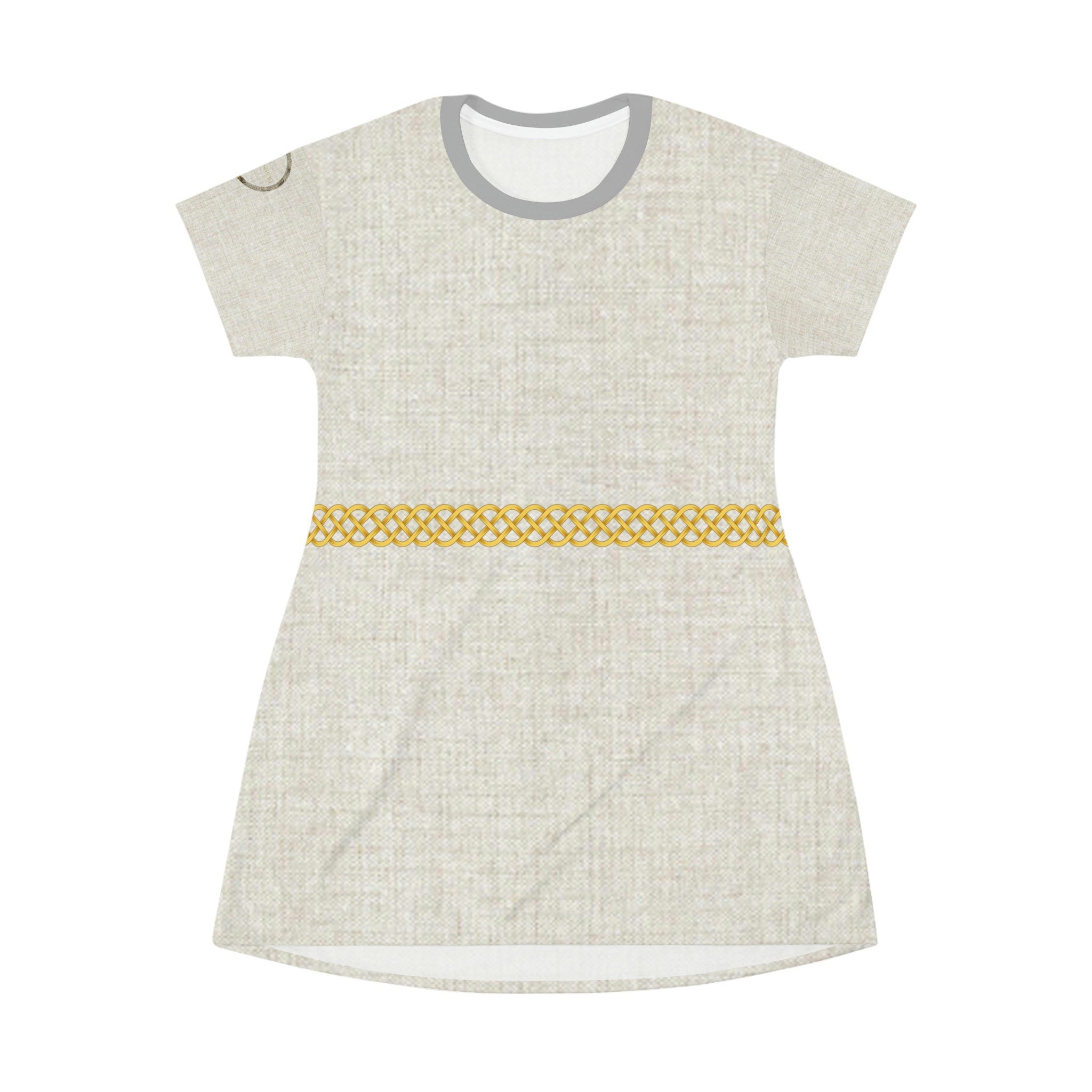 Fabled Fashion Celtic Knot Linen effect Medieval Fashions All Over Print Spring/Summer T-Shirt Dress