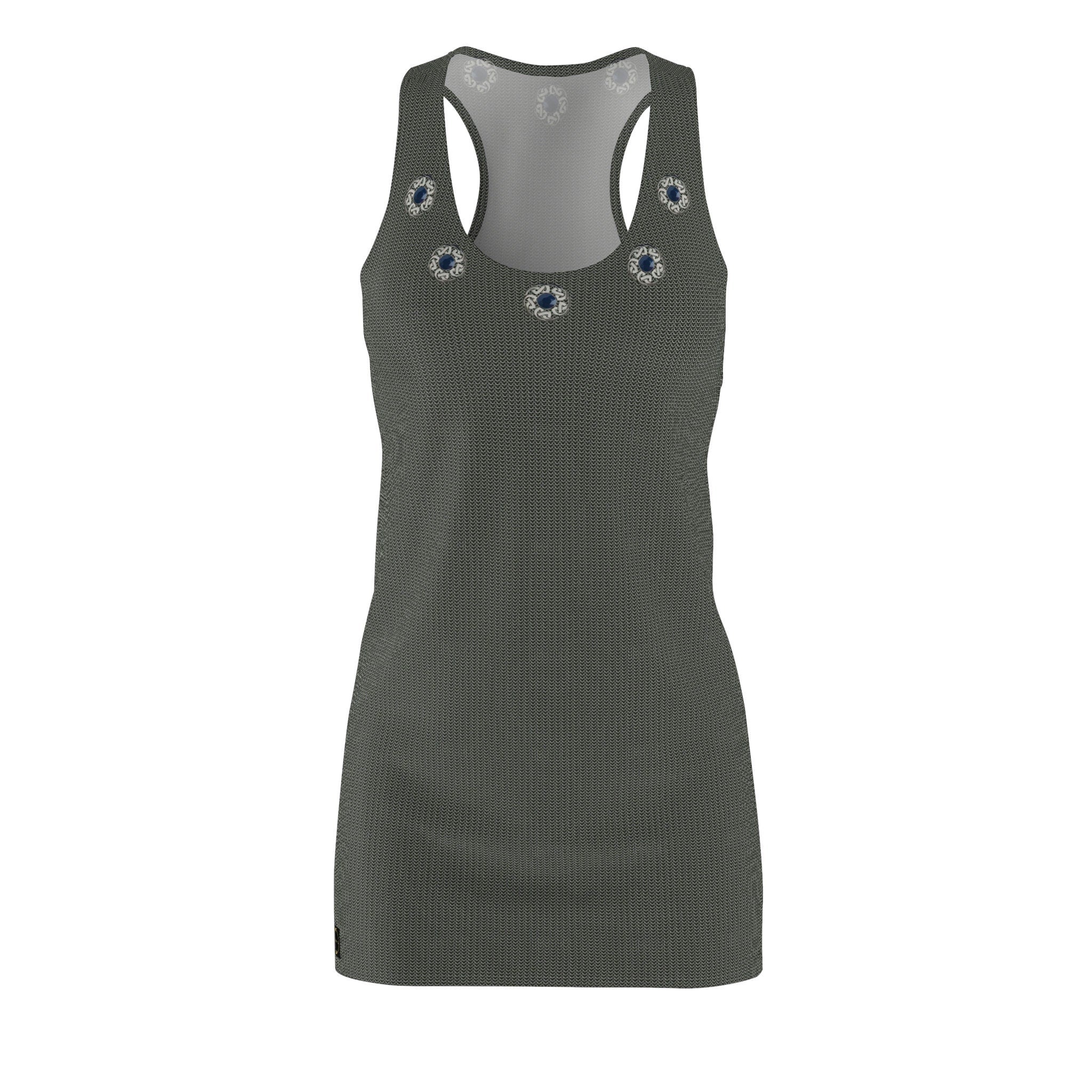 Fabled Fashion Chainmail effect Women's Cut & Sew Racerback Dress (AOP)