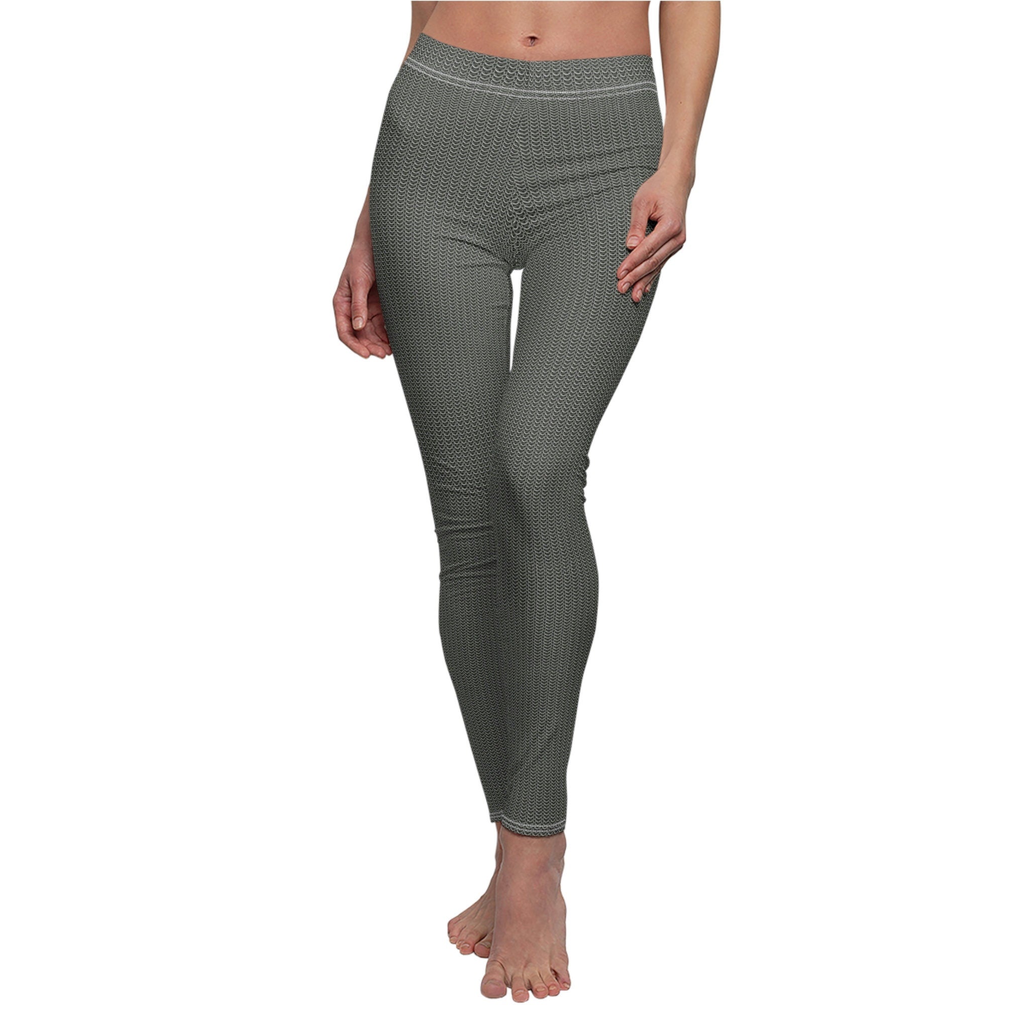 Fabled Fashion Chainmail effect Women's Cut & Sew Casual Leggings (AOP)