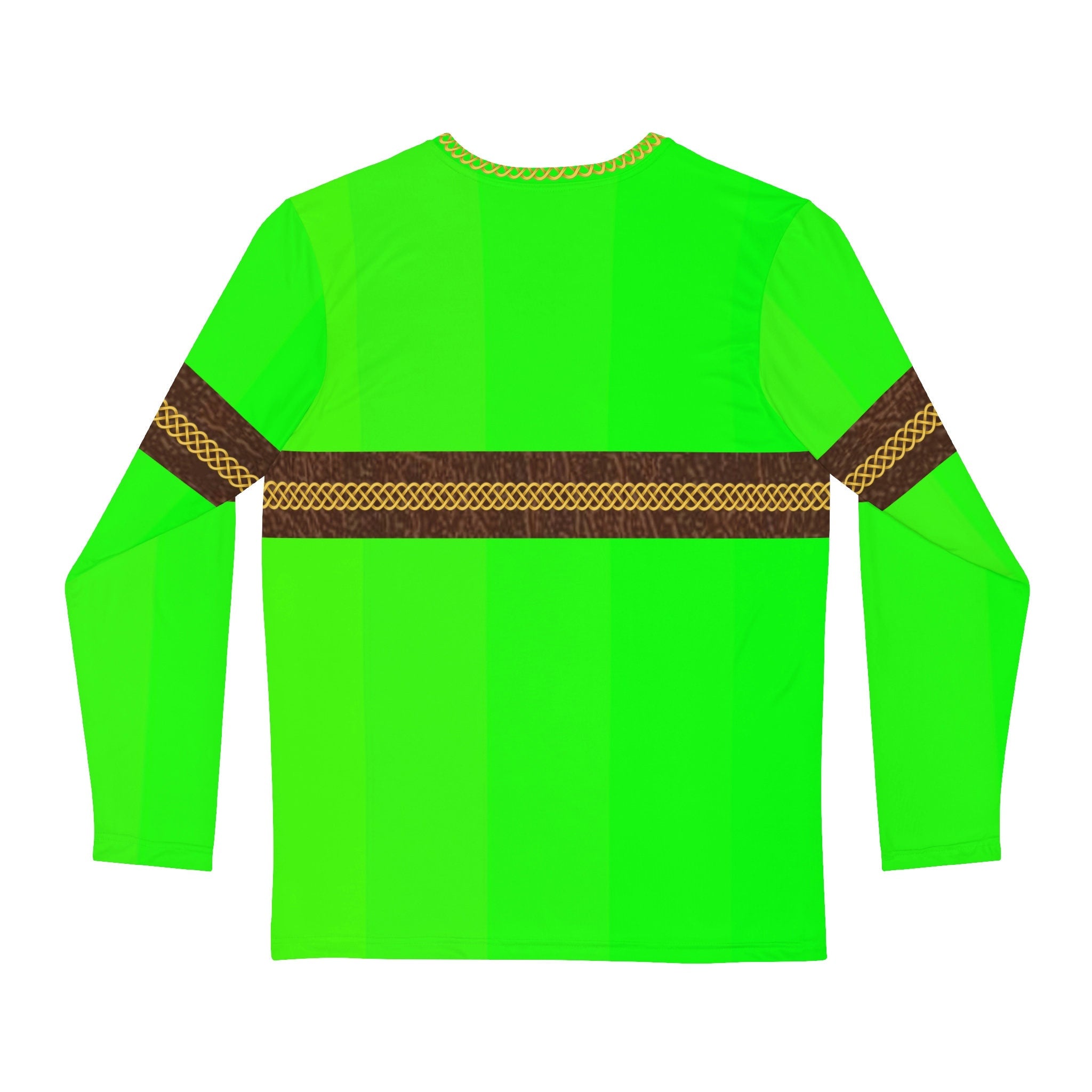 Fabled Fashion Men's Long Sleeve Hi Vis with Leather band and Celtic chain effect AOP Shirt
