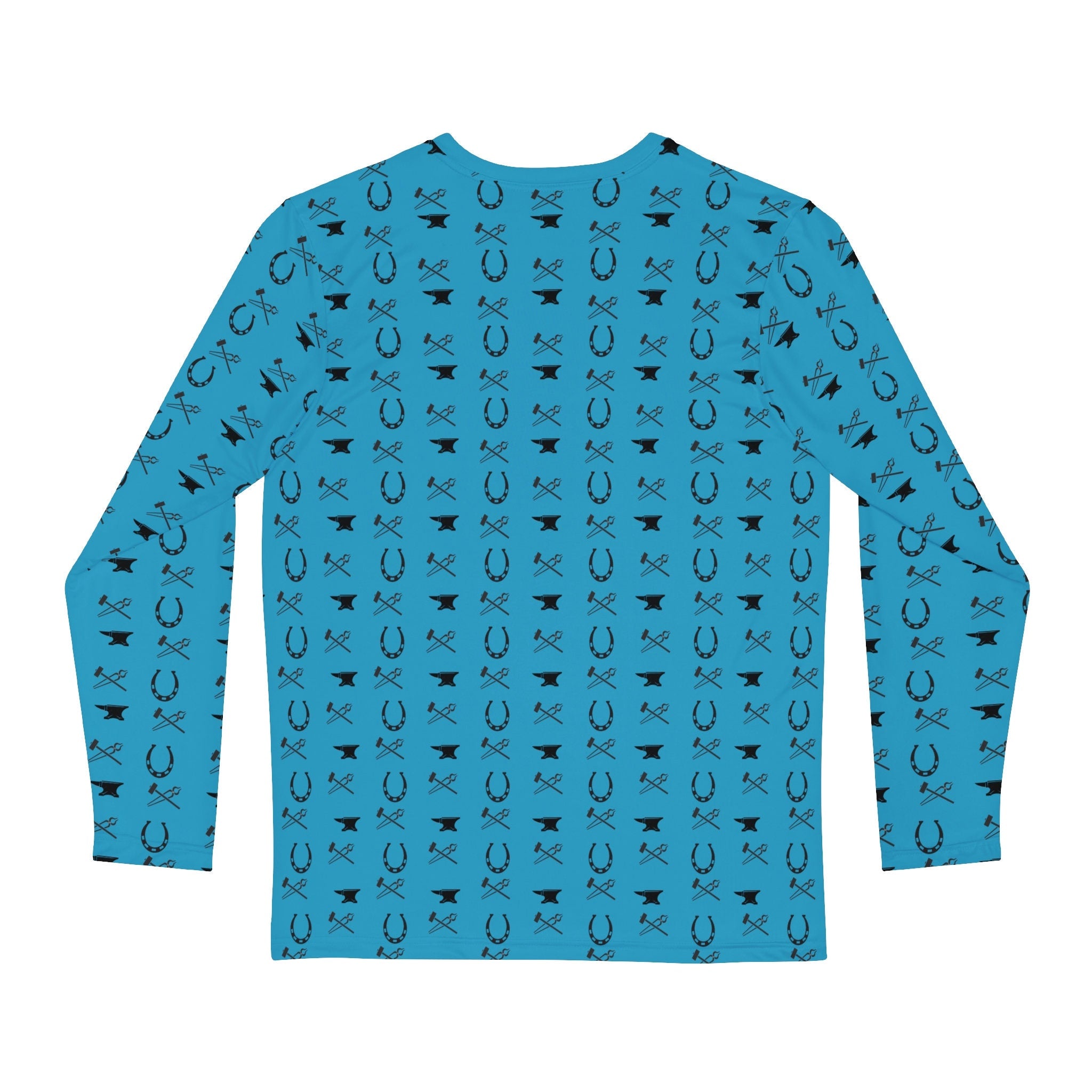 Fabled Fashion Men's Long Sleeve Blacksmith tools pattern AOP Shirt (Hammer/Tongs/Anvil/Horseshoe)
