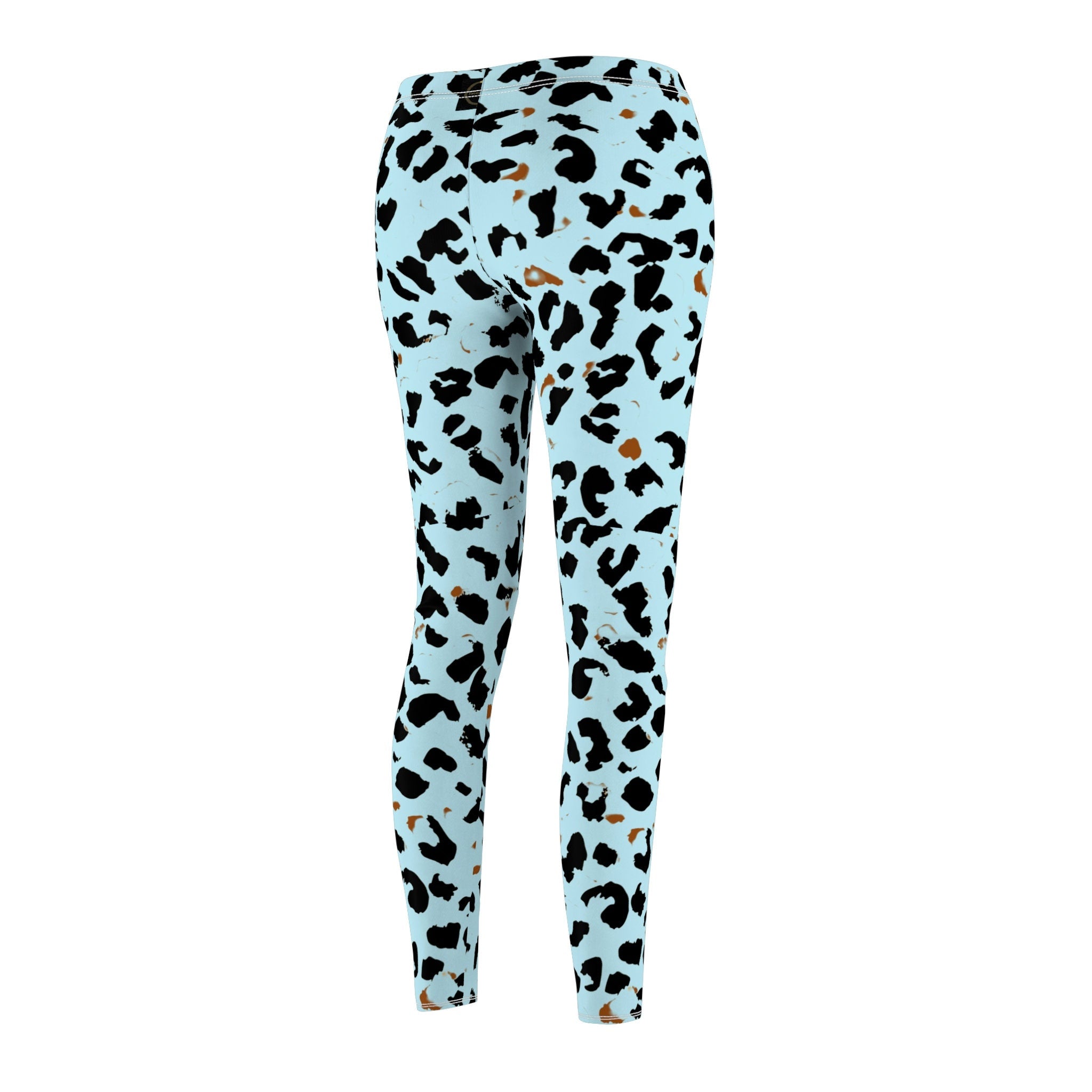 Fabled Fashion Light blue leopard print effect Women's Cut & Sew Casual Leggings (AOP)