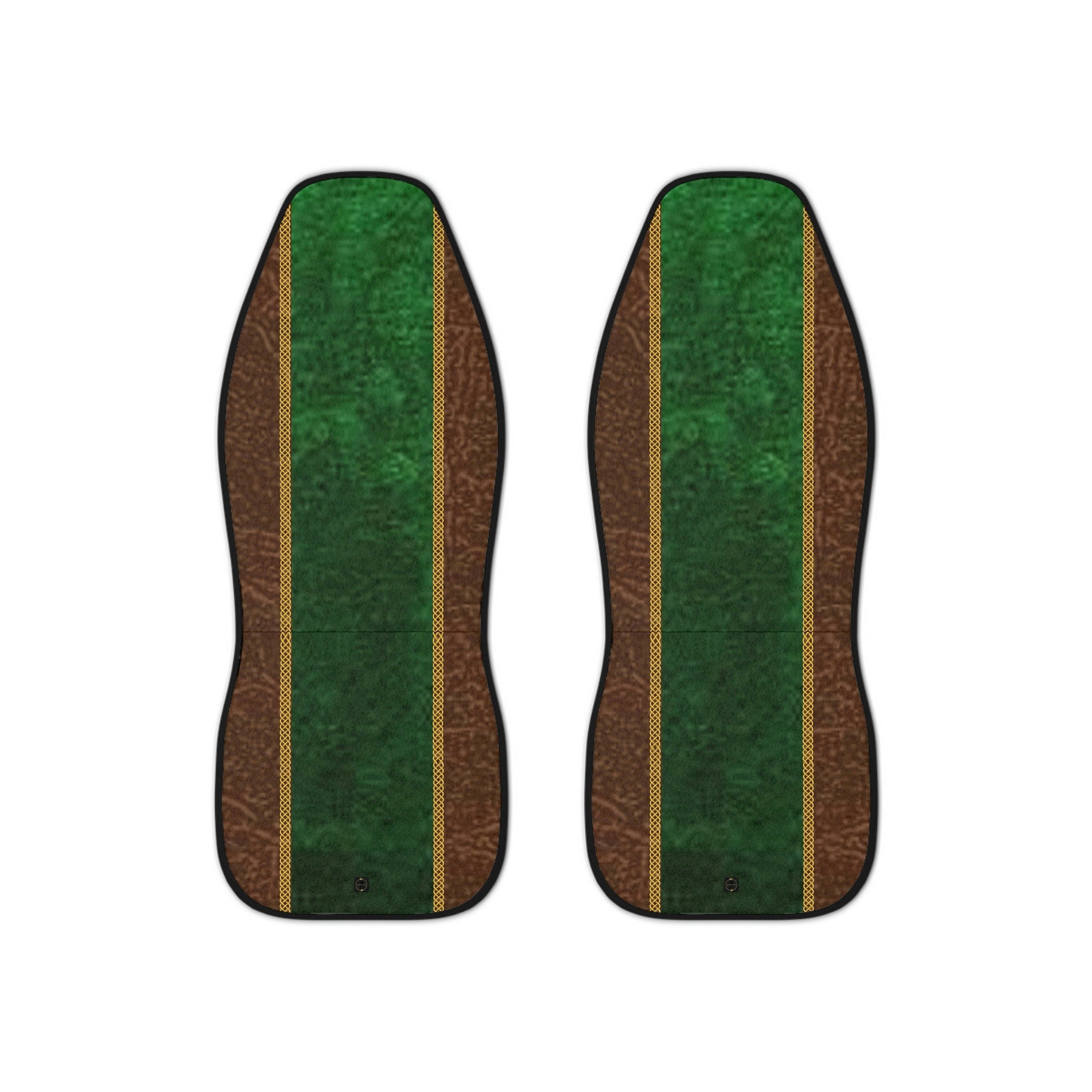 Fabled Fashion Green Velvet and Leather with Celtic knot design Car Seat Covers