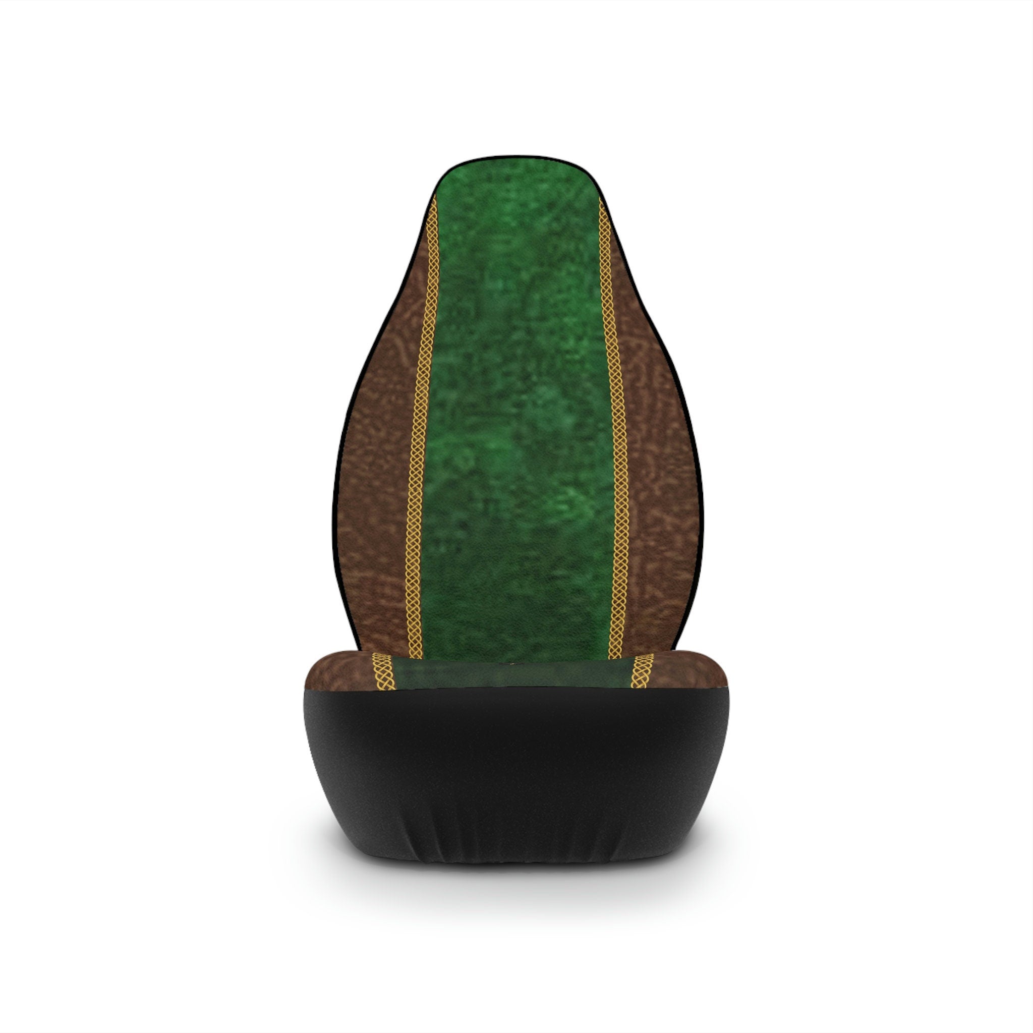 Fabled Fashion Green Velvet and Leather with Celtic knot design Car Seat Covers