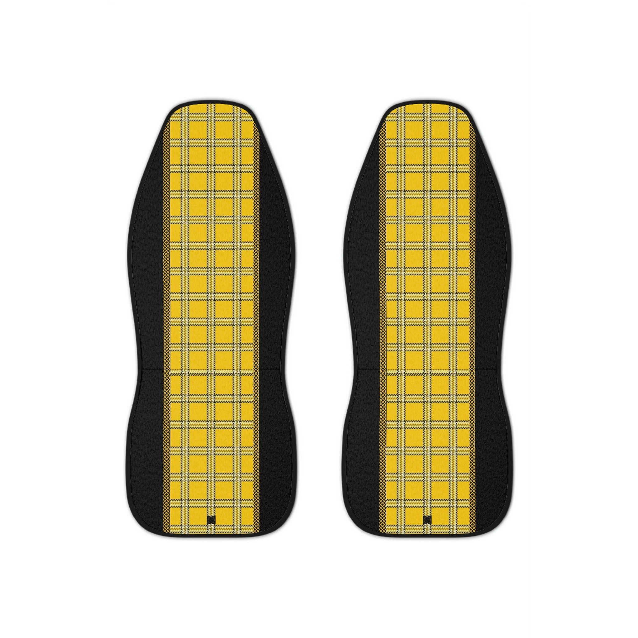 Fabled Fashion Yellow Plaid 'Clueless' inspired Print with Celtic knot design Car Seat Covers