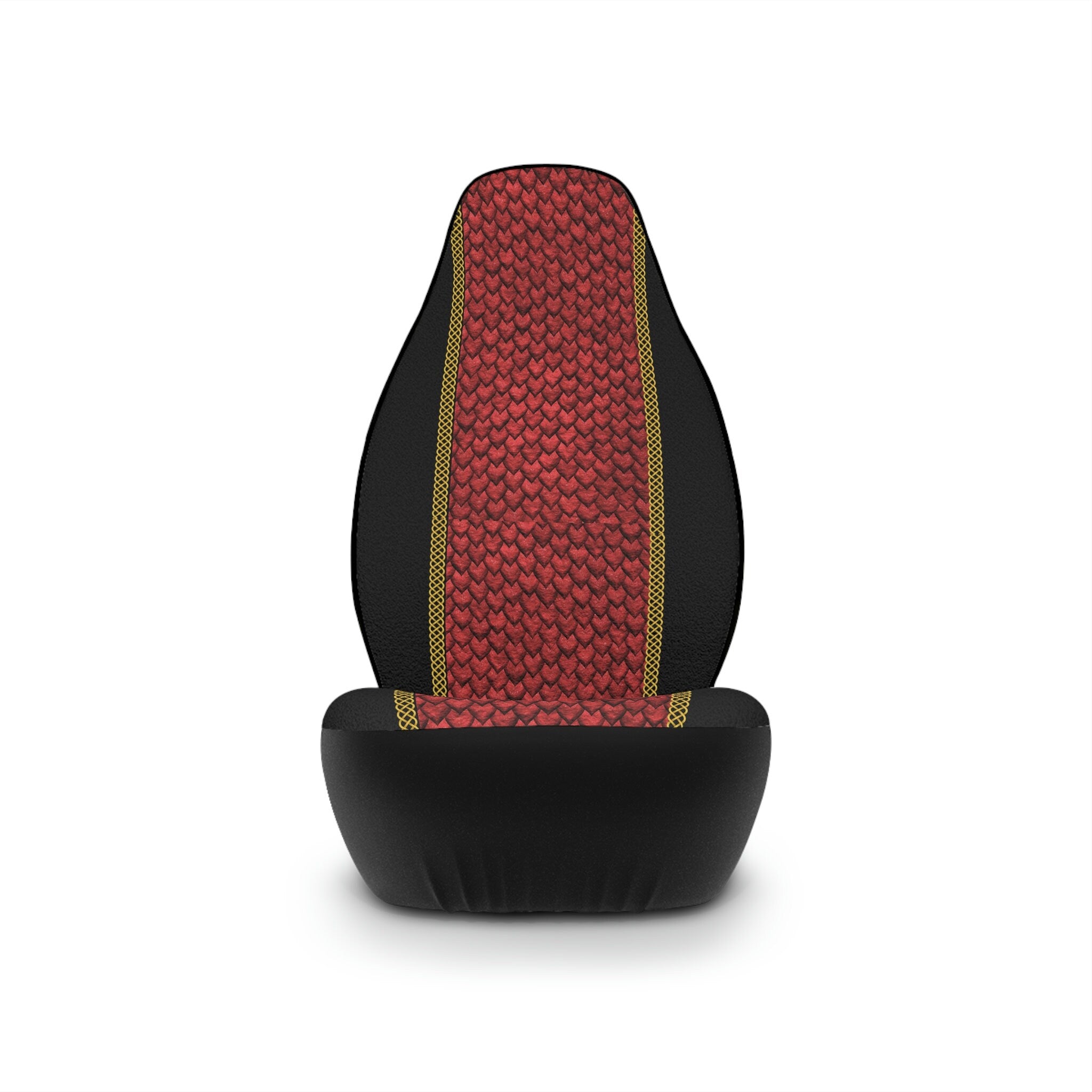 Fabled Fashion Red Dragon-skin and Celtic knot print Car Seat Covers