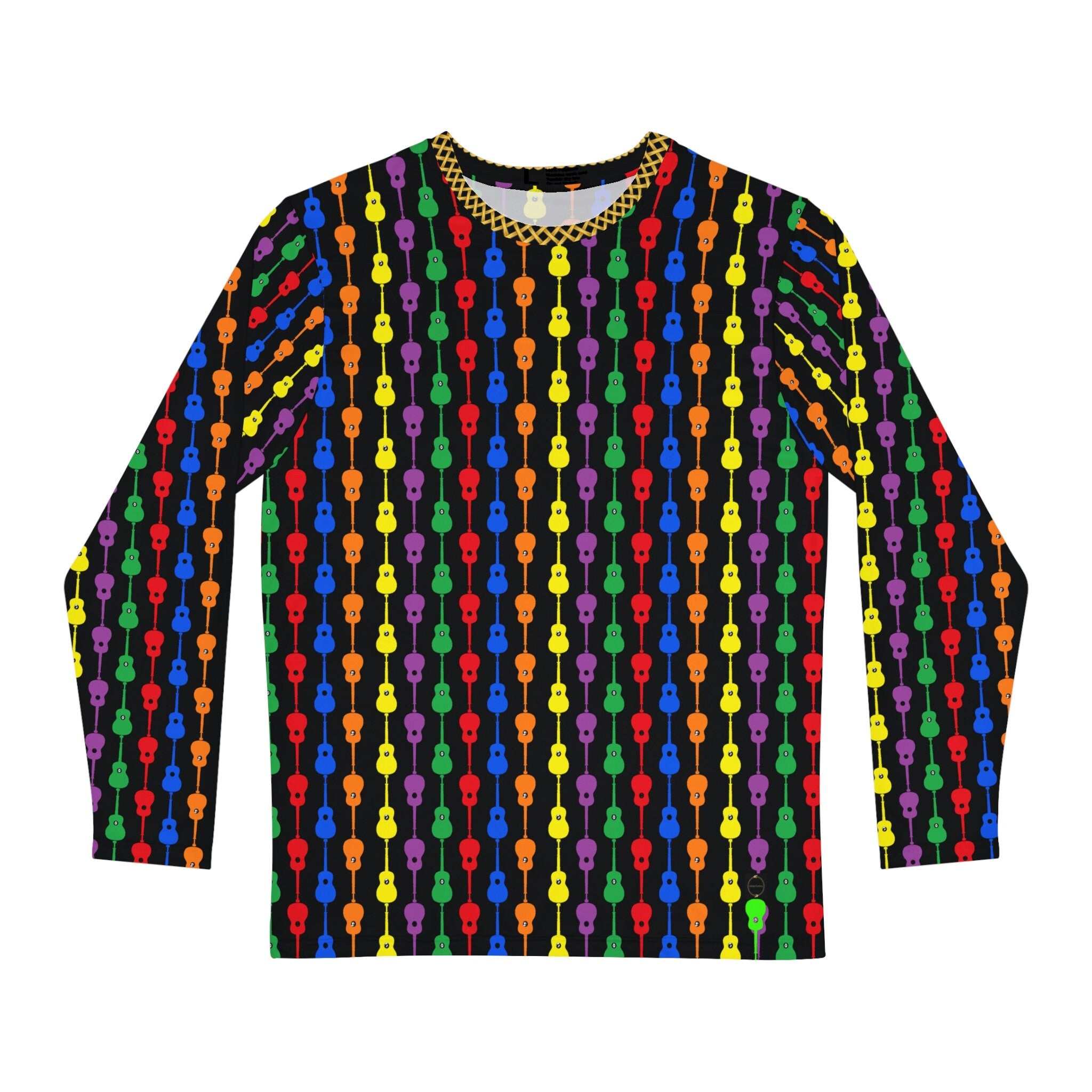 Fabled Fashion Guitar Duets multicolour pattern AOP Men's Long sleeve Shirt