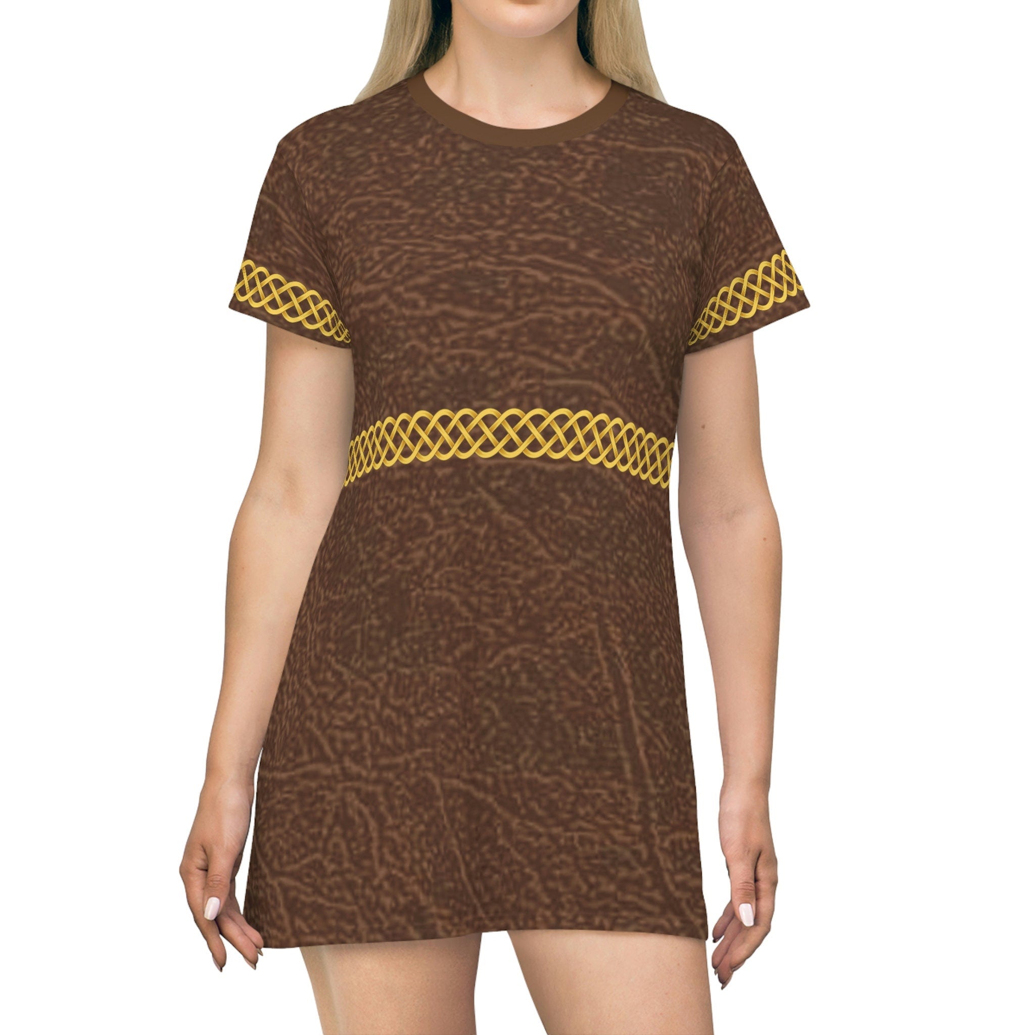Fabled Fashion Leather effect Celtic knot  Medieval fashion All Over Print T-Shirt Dress