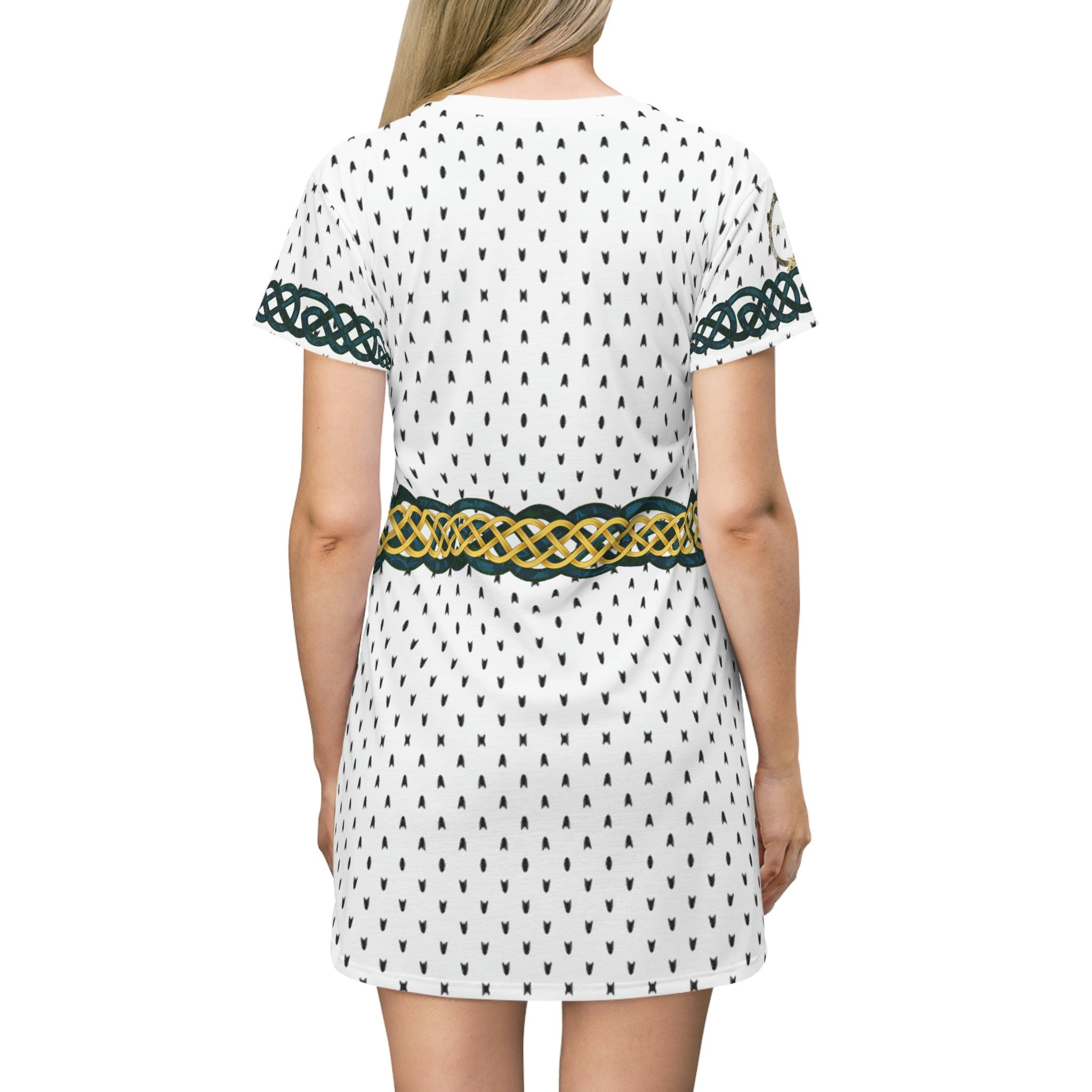 Fabled Fashion Celtic knot Ermine Medieval fashion All Over Print T-Shirt Dress