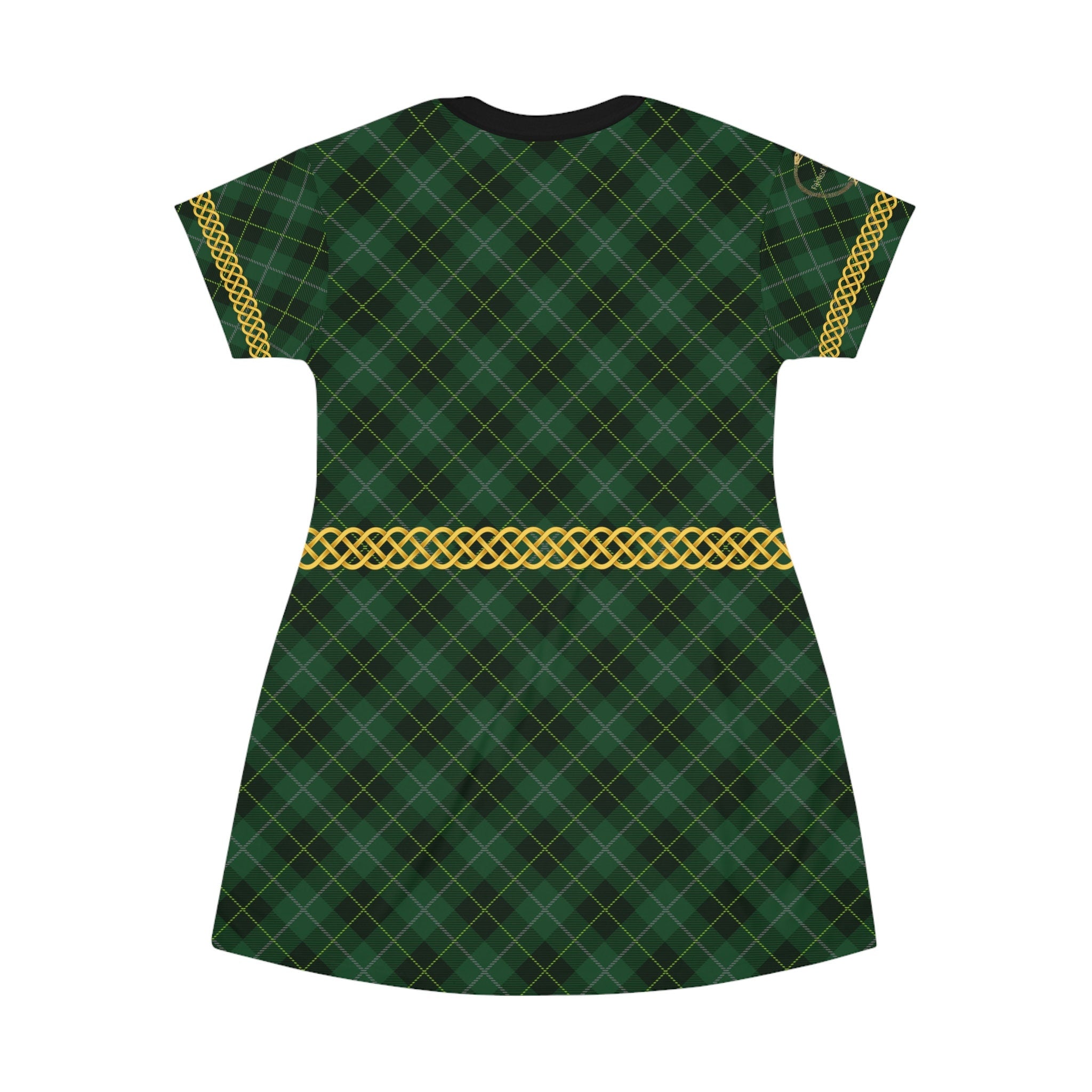 Fabled Fashion Celtic Knot Tartan Plaid Medieval Fashions All Over Print T-Shirt Dress