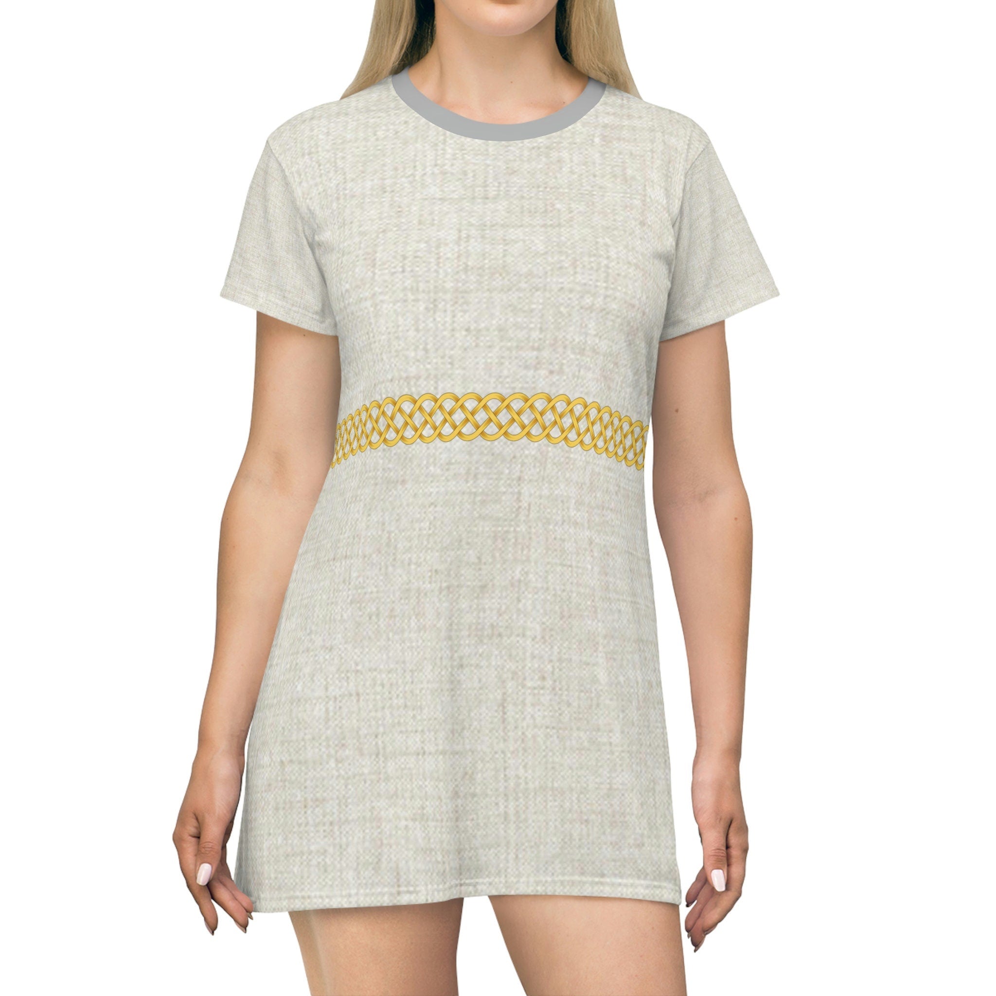 Fabled Fashion Celtic Knot Linen effect Medieval Fashions All Over Print Spring/Summer T-Shirt Dress