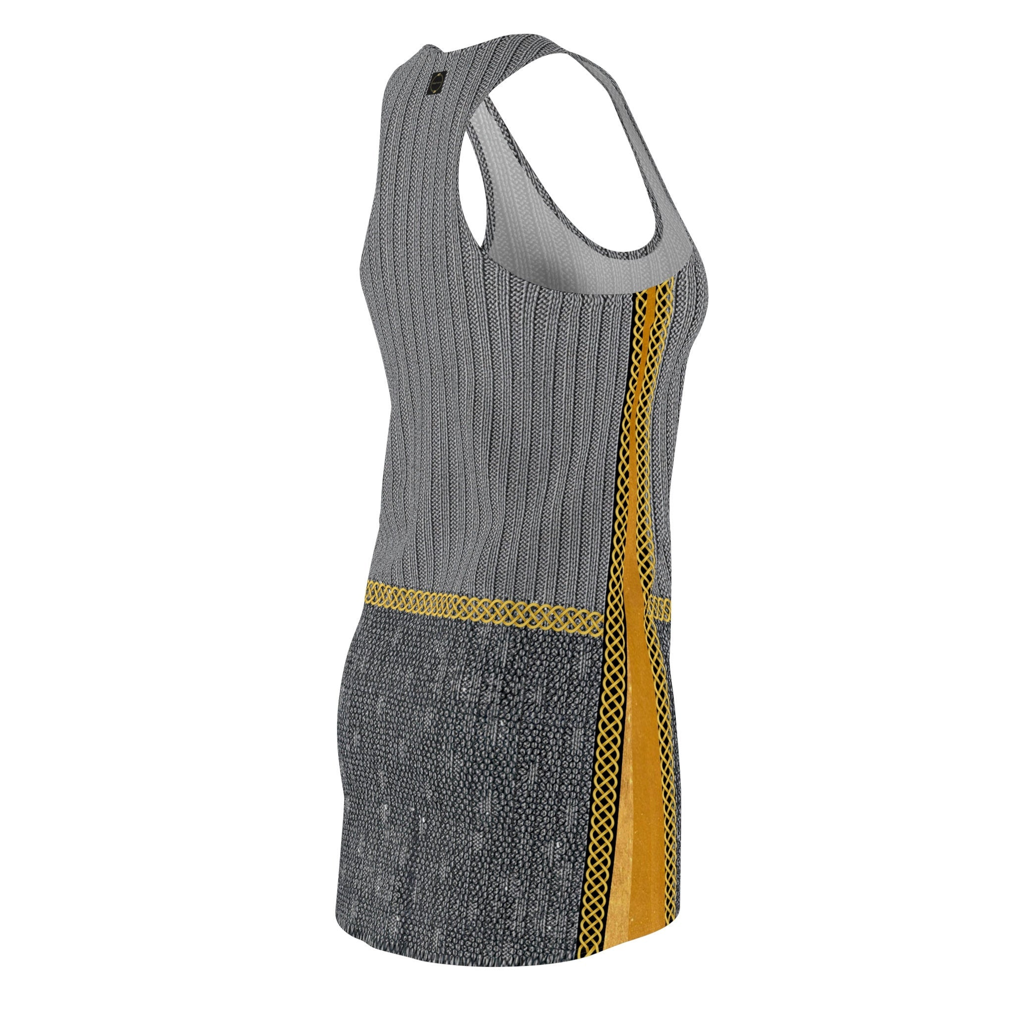 Fabled Fashion Knit and lace with gold Celtic knot effect  Women's Cut & Sew Racerback Dress (AOP)