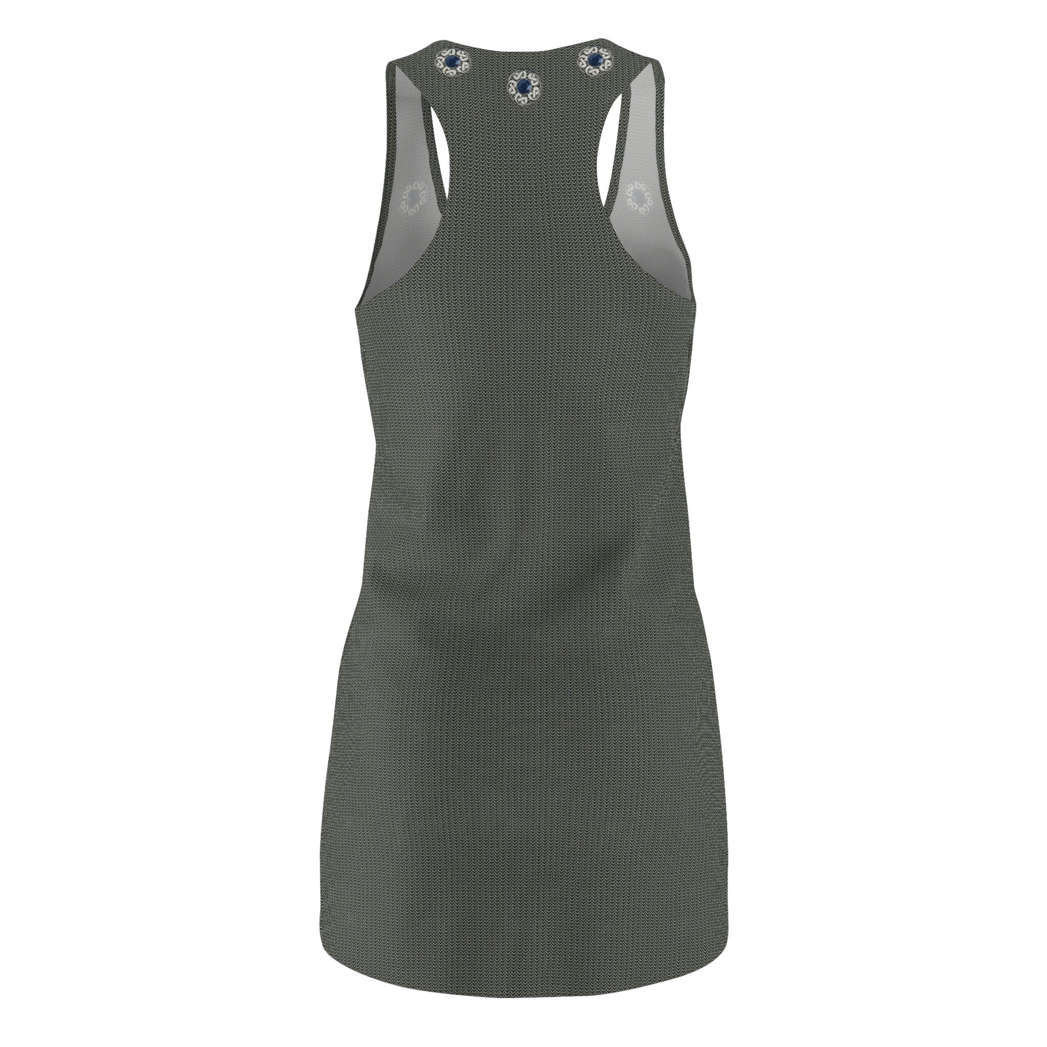 Fabled Fashion Chainmail effect Women's Cut & Sew Racerback Dress (AOP)