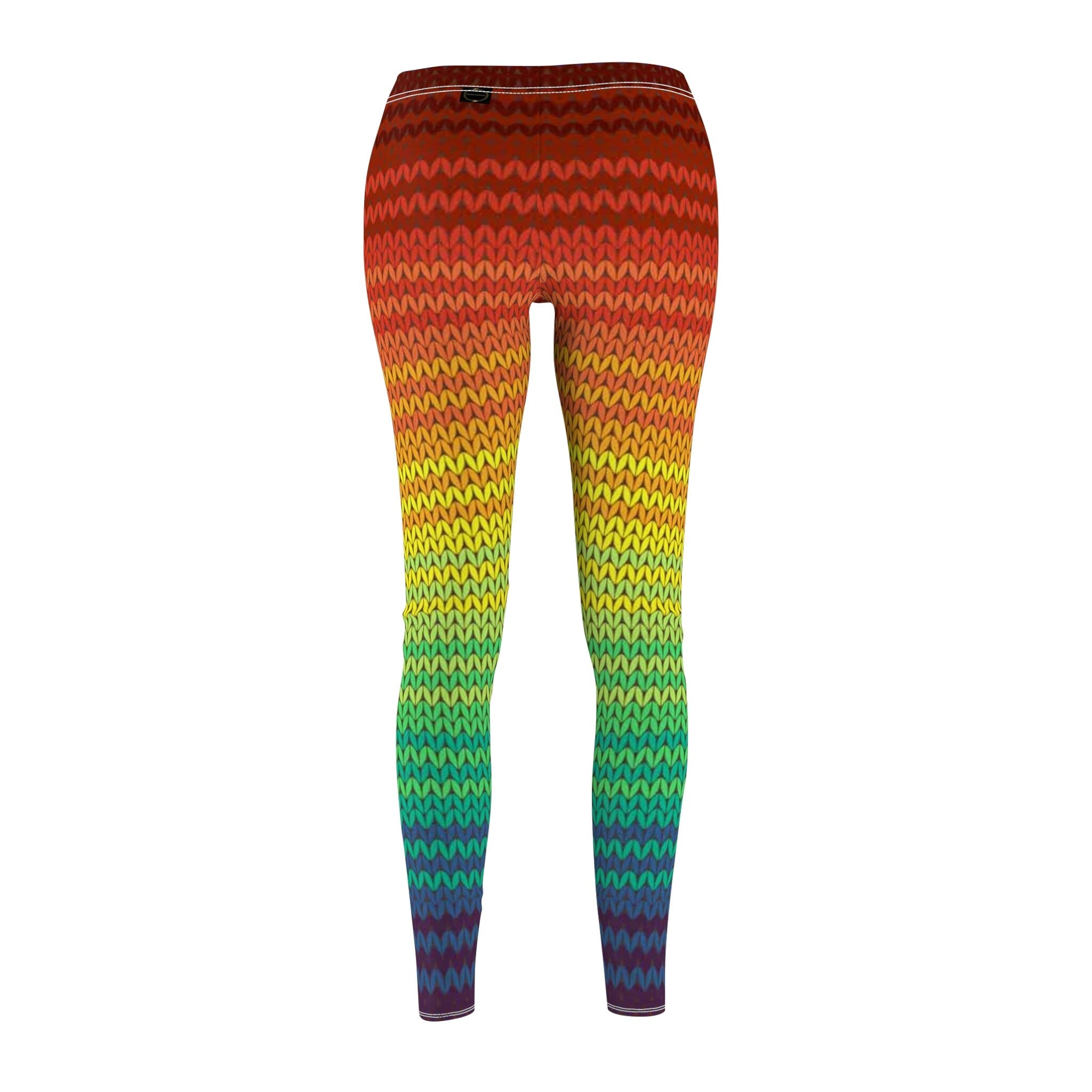 Fabled Fashion Mexican Poncho knit effect Women's Cut & Sew Casual Leggings (AOP)